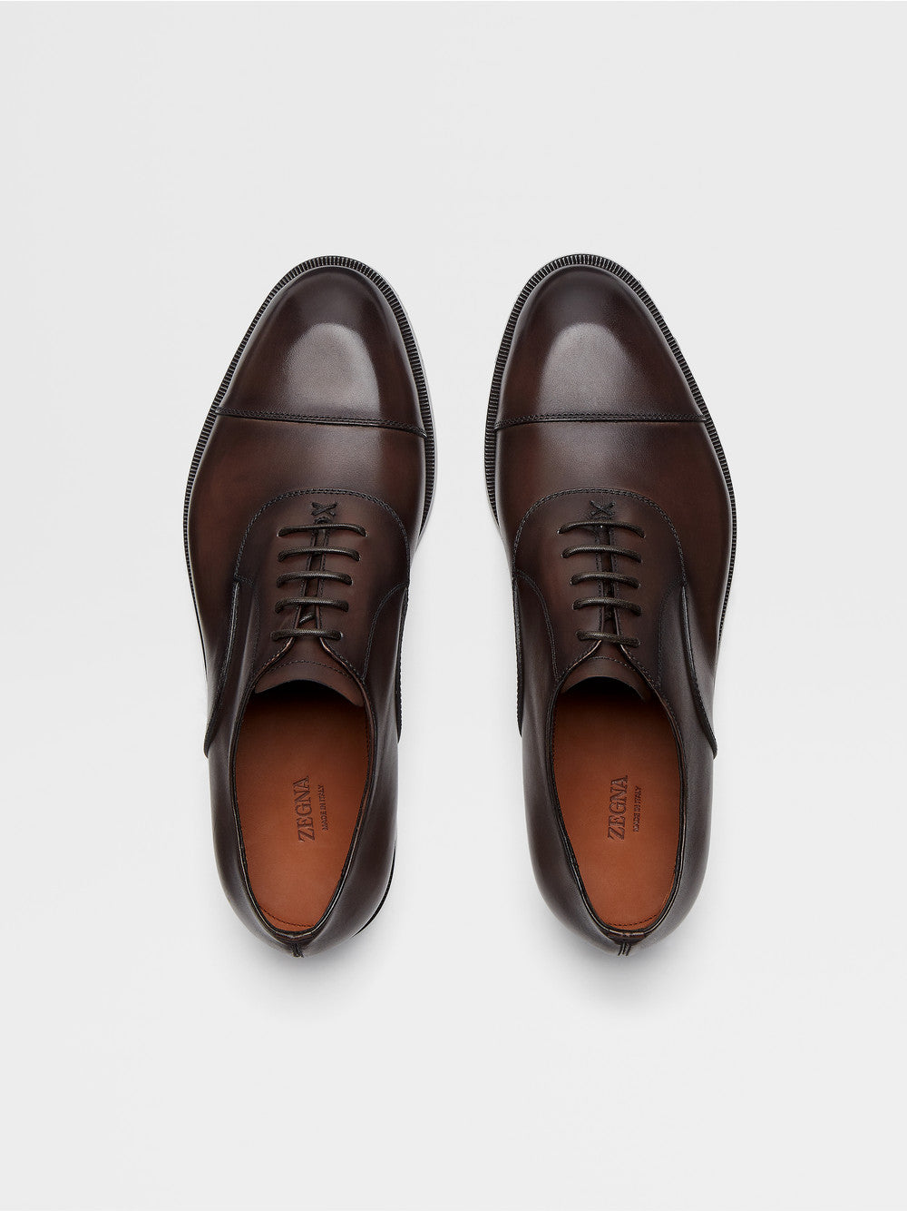 DARK BROWN LEATHER TORINO OXFORD SHOES