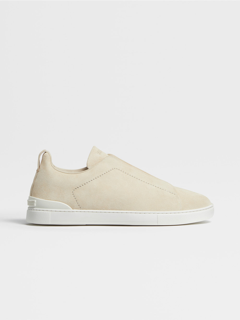 Light Cream Suede Triple Stitch Sneakers