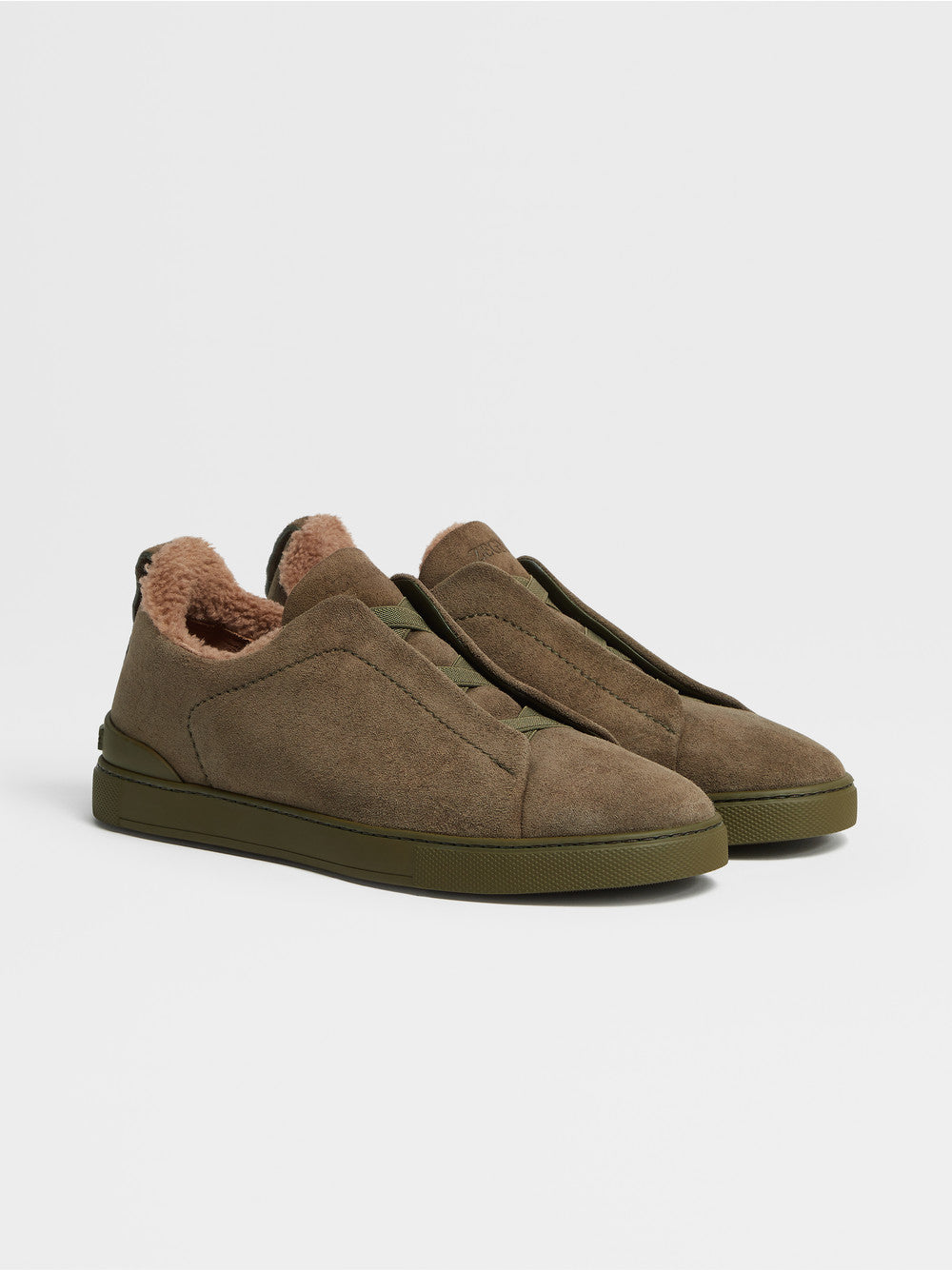 OLIVE GREEN DEERSKIN TRIPLE STITCH™ SNEAKERS