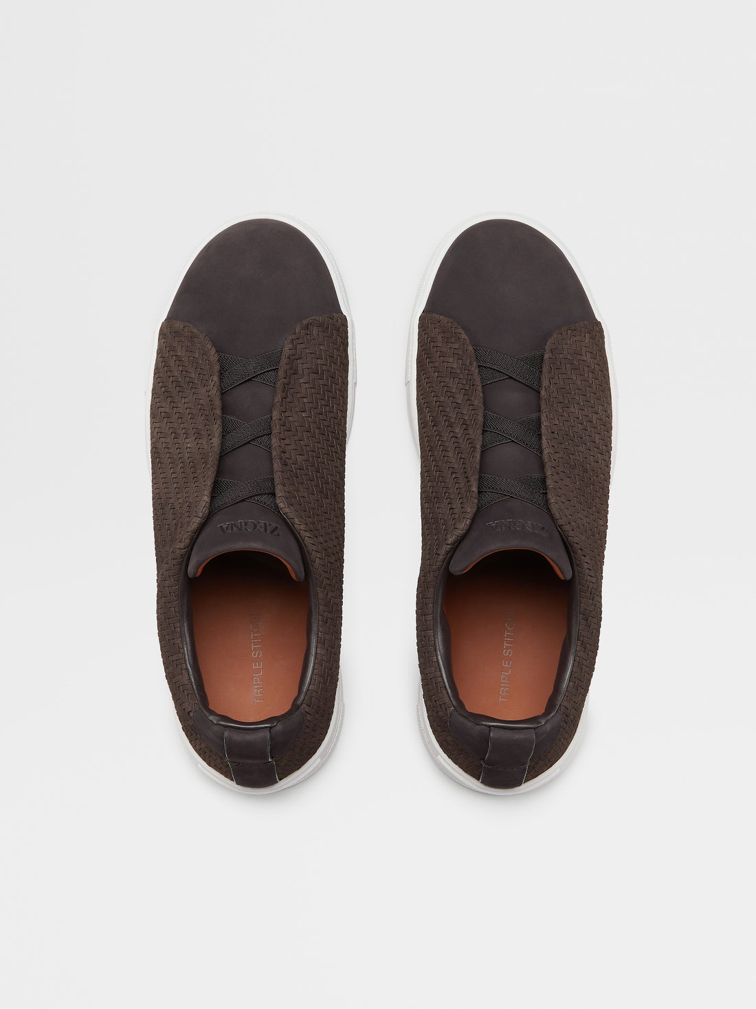 Dark Brown Pelletessuta Nubuck Triple Stitch Sneakers