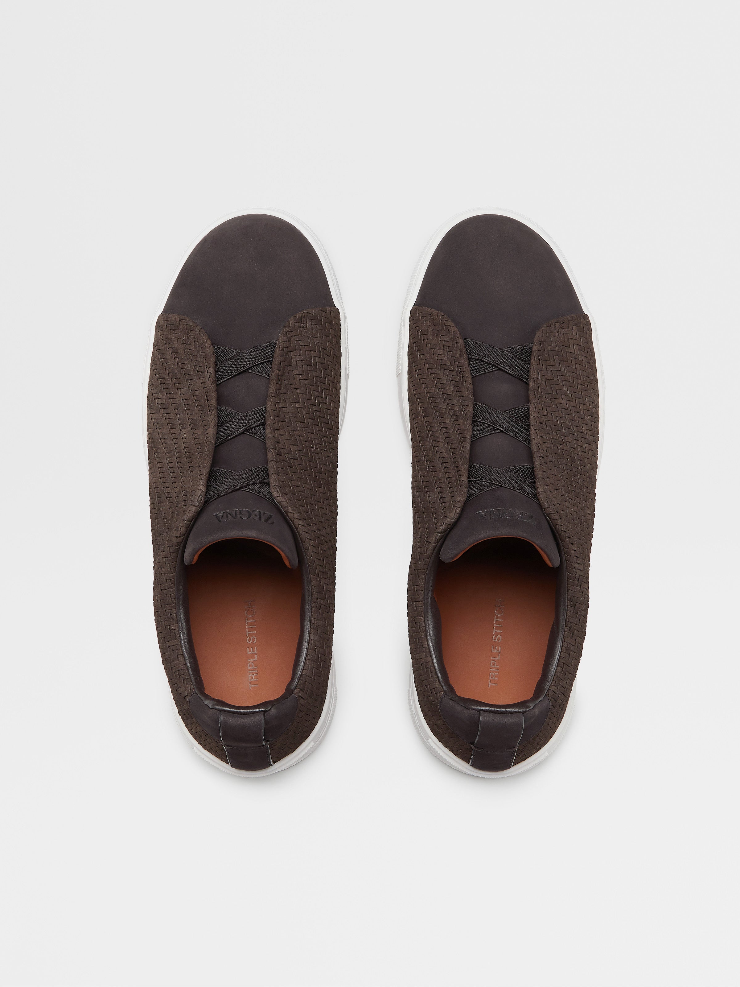 DARK BROWN PELLETESSUTA™ NUBUCK TRIPLE STITCH™ SNEAKERS