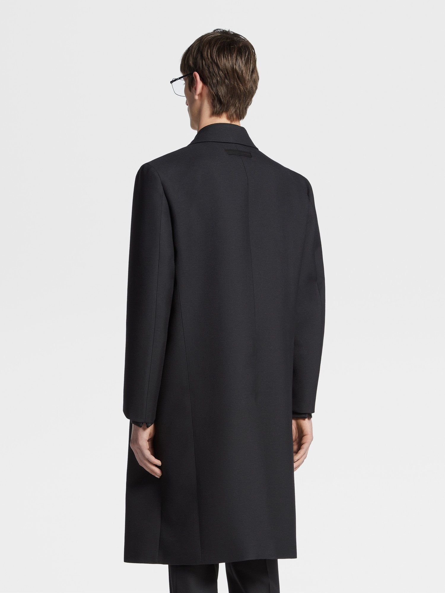 Black Wool Blend Coat