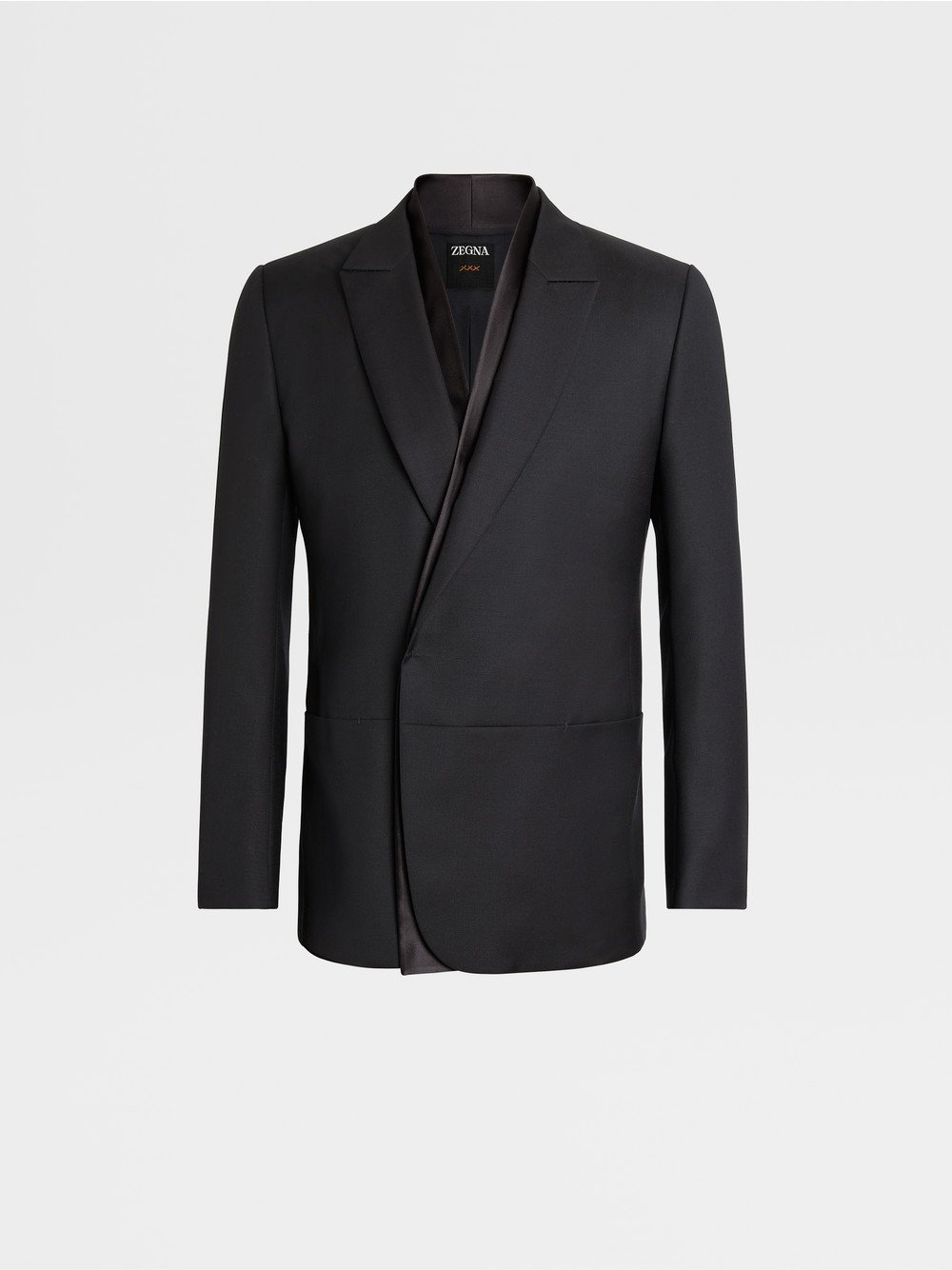 BLACK WOOL AND MOHAIR EVENING JACKET