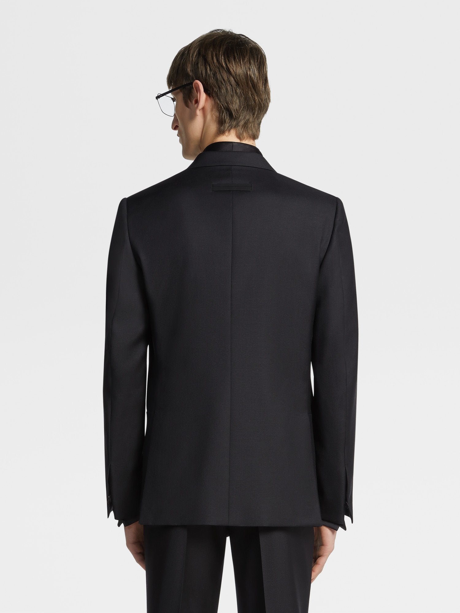 Black Wool and Mohair Evening Jacket