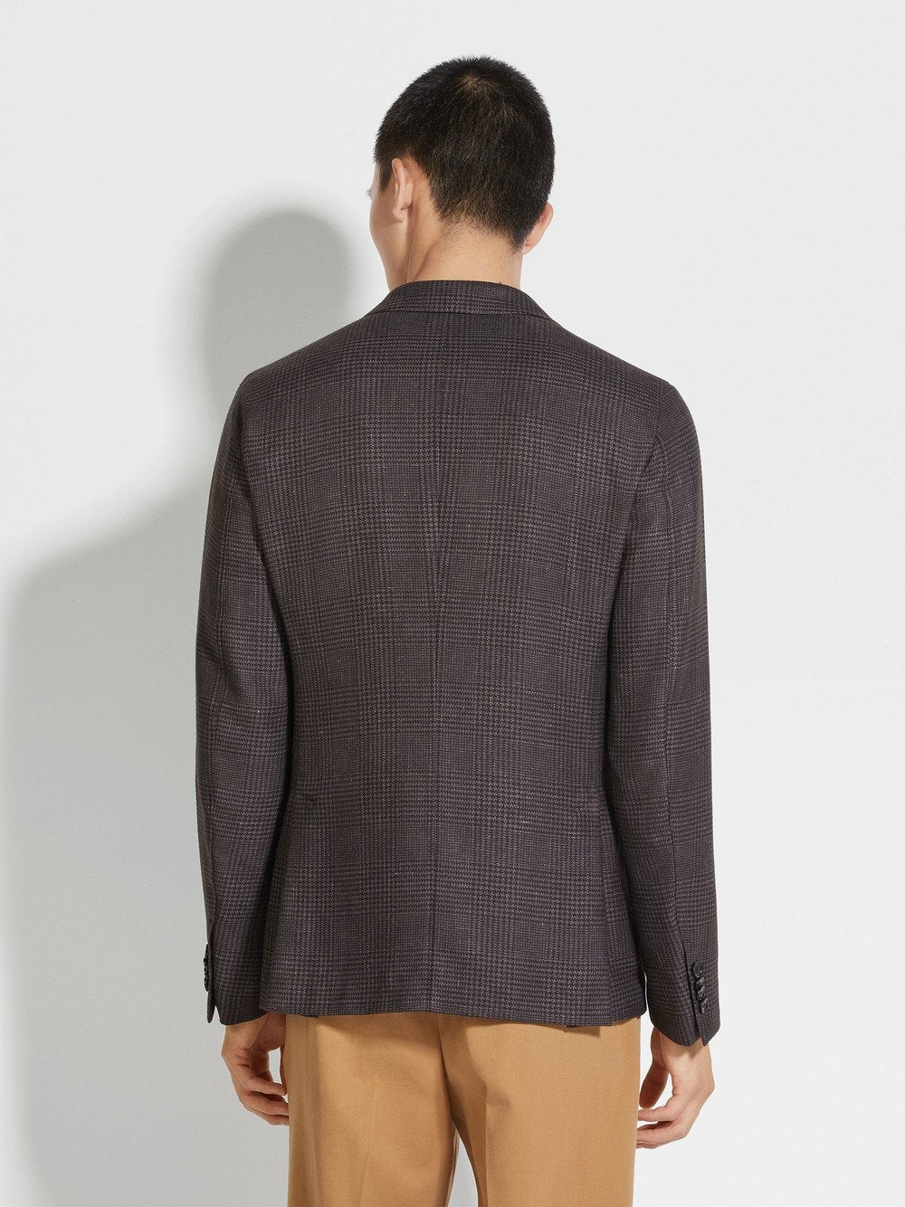 BROWN CASHMERE SILK AND LINEN SHIRT JACKET