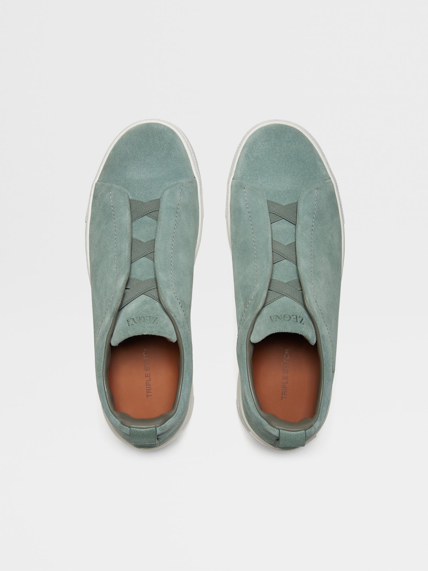 SAGE GREEN SUEDE TRIPLE STITCH™ SNEAKERS