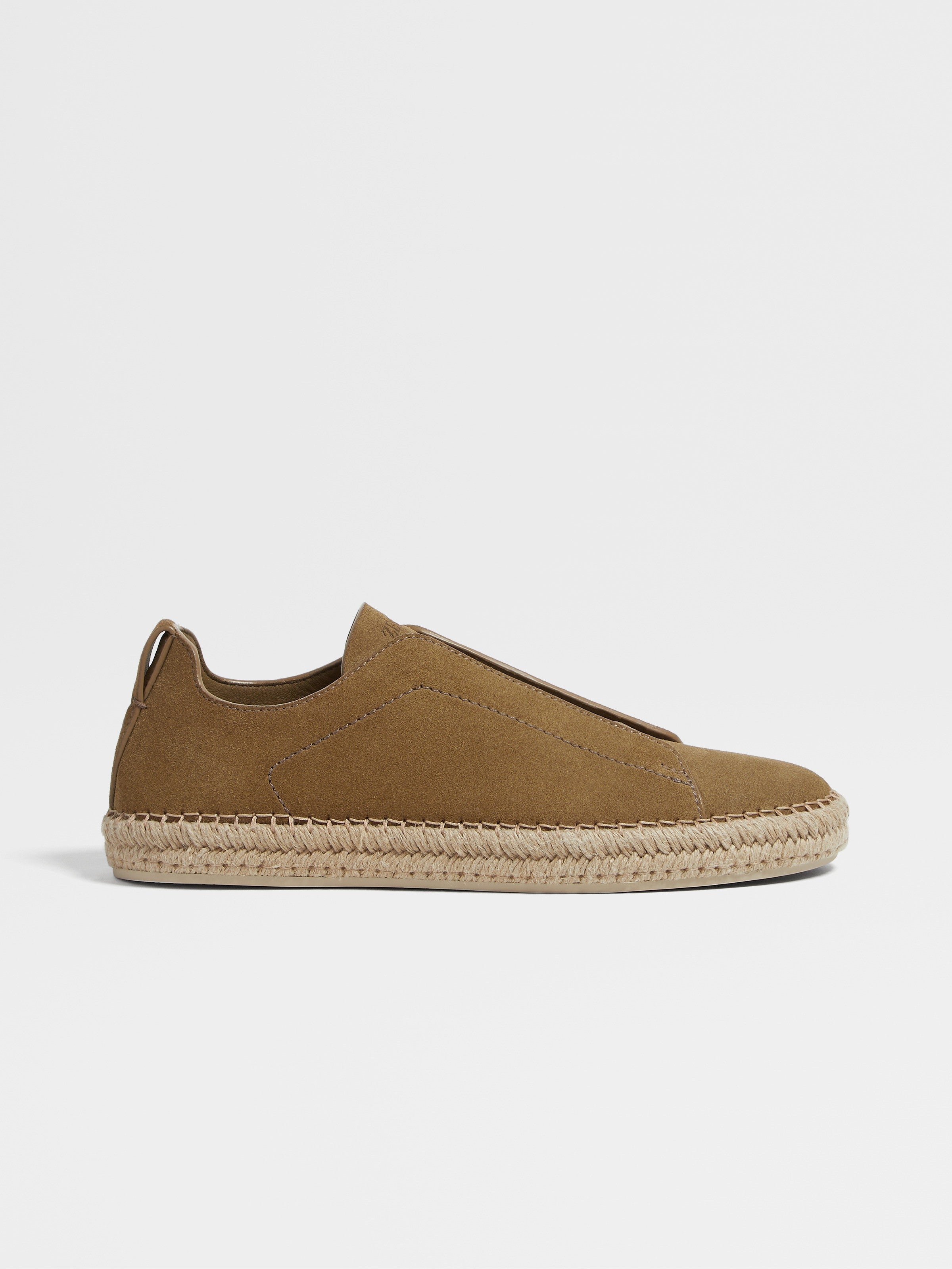 Olive Green Suede Triple Stitch Espadrilles