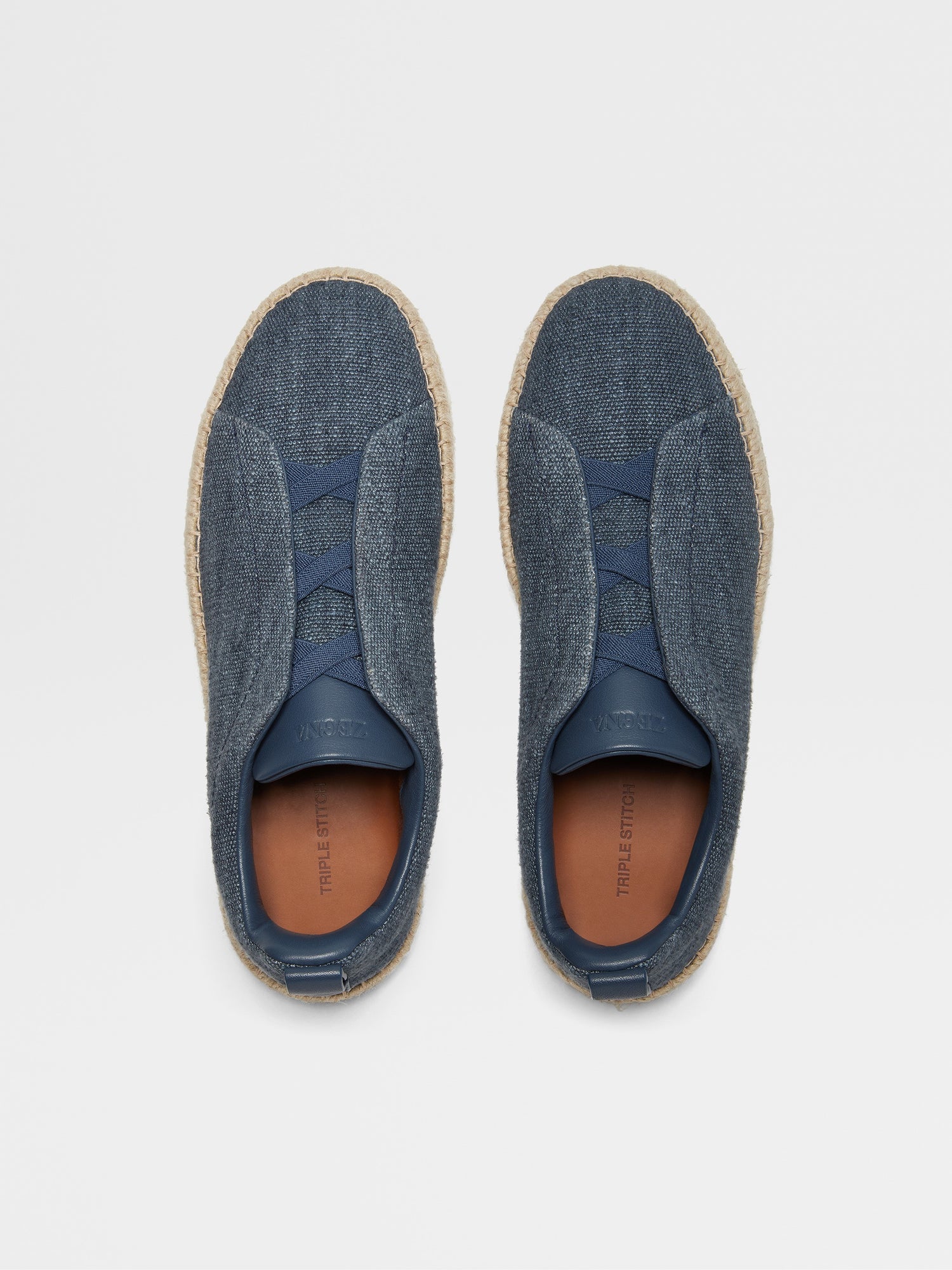 BLUE LINEN BLEND TRIPLE STITCH™ ESPADRILLES