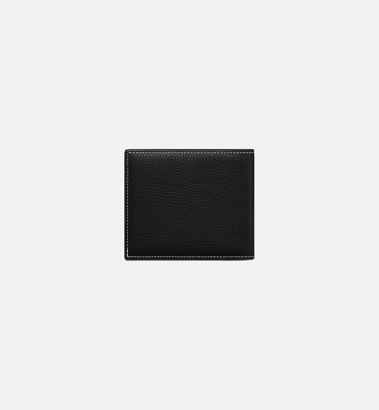 Saddle Bifold Wallet Black Grained Calfskin Marquetry