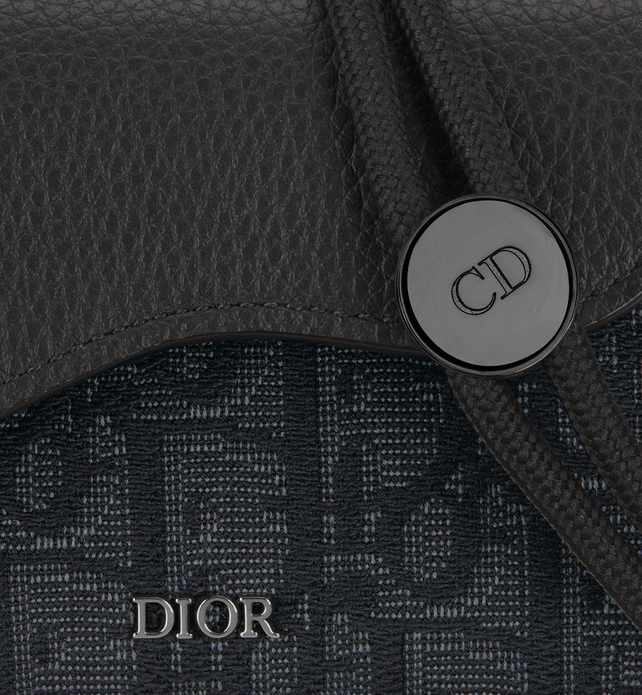 Saddle Flap Card Holder Black Dior Oblique Jacquard And Black Grained Calfskin