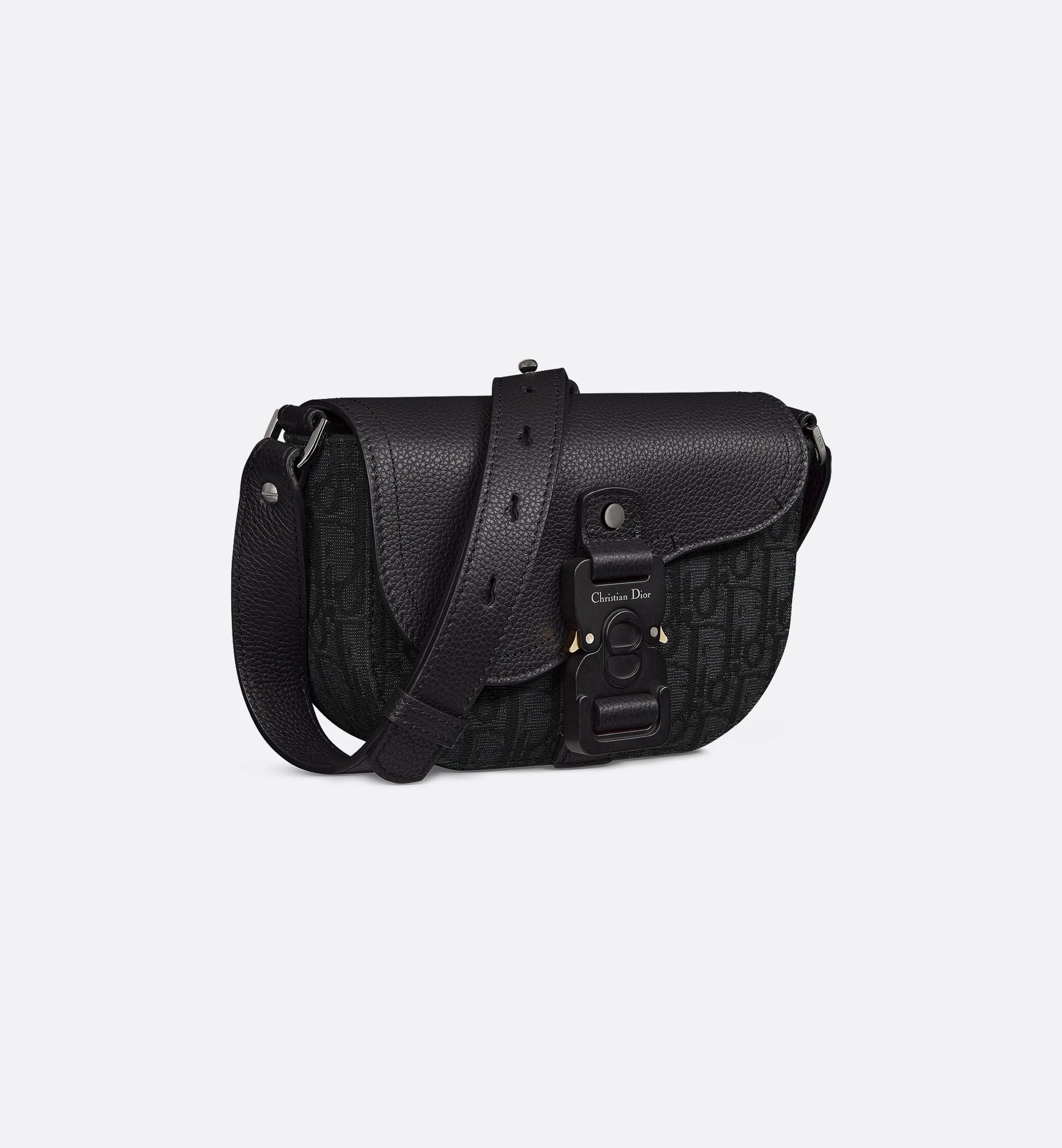 Mini Saddle Messenger Bag With Flap Black Dior Oblique Jacquard And Bl Sands