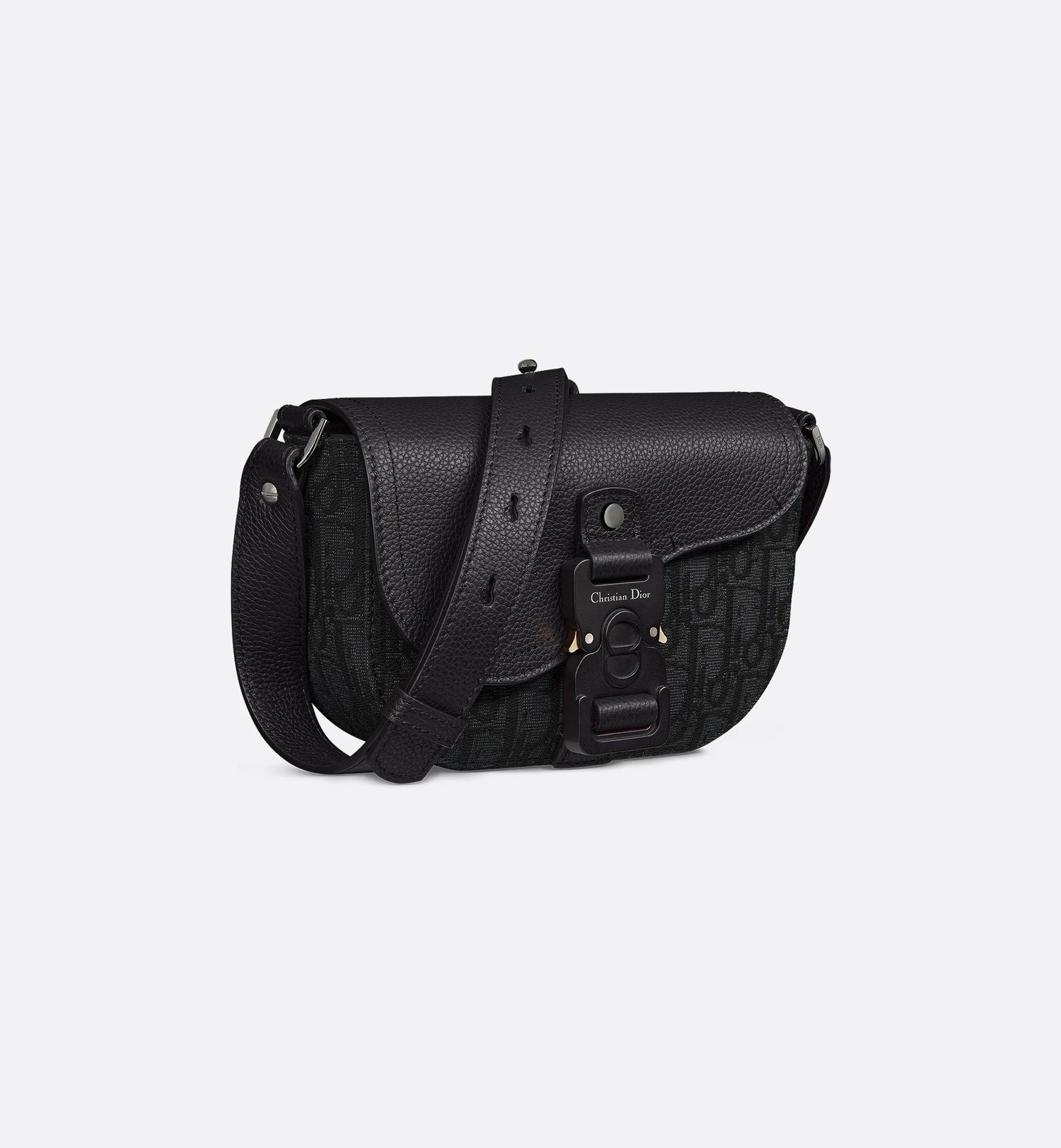 Mini Saddle Messenger Bag With Flap Black Dior Oblique Jacquard And Bl Sands UAE