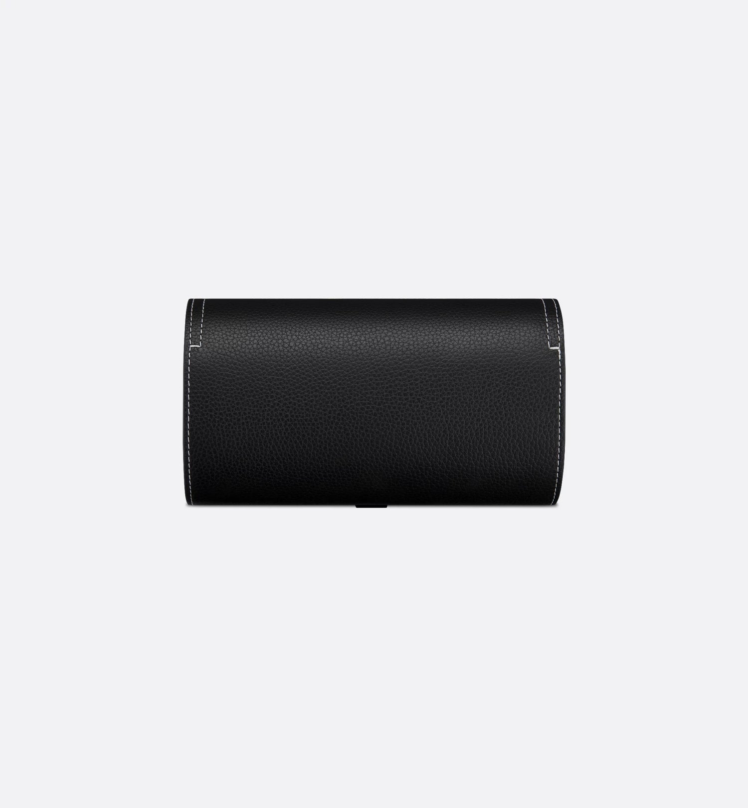 Saddle Watch Case Black Grained Calfskin