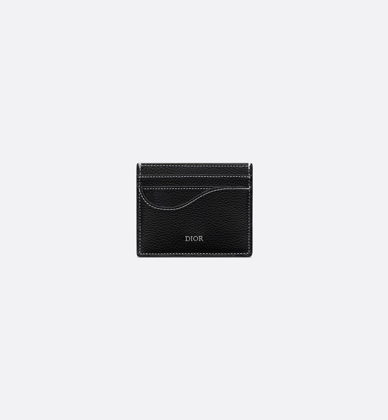 Saddle Card Holder Black Grained Calfskin