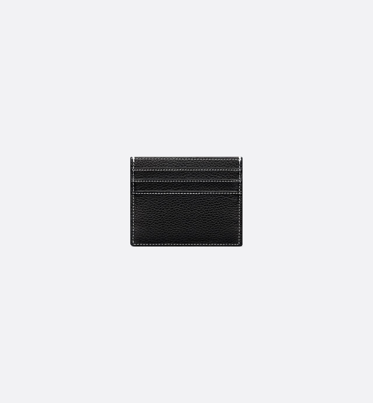 Saddle Card Holder Black Grained Calfskin