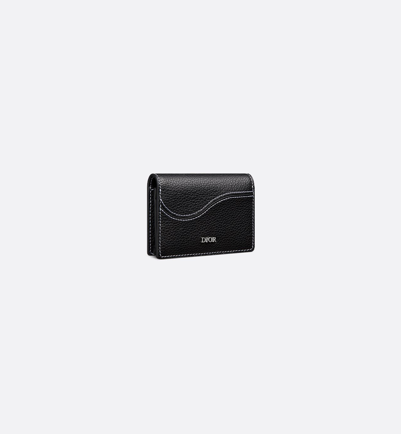 Saddle Business Card Holder Black Grained Calfskin Marquetry