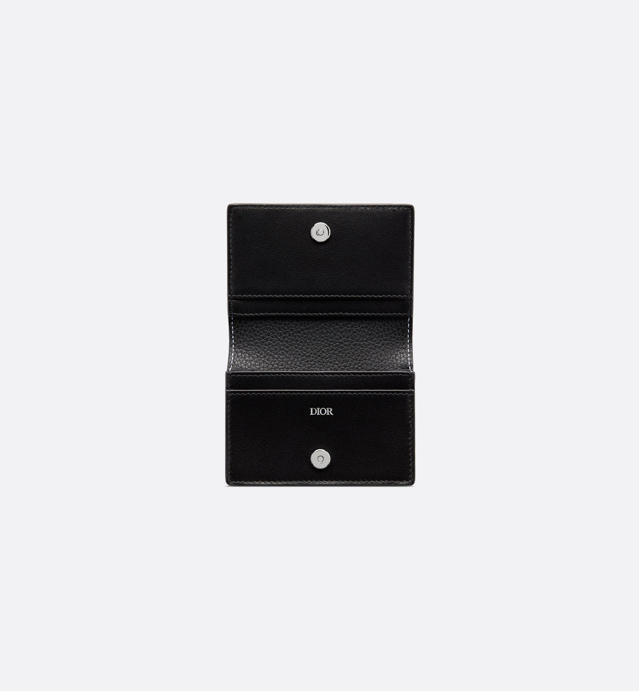 Saddle Business Card Holder Black Grained Calfskin Marquetry