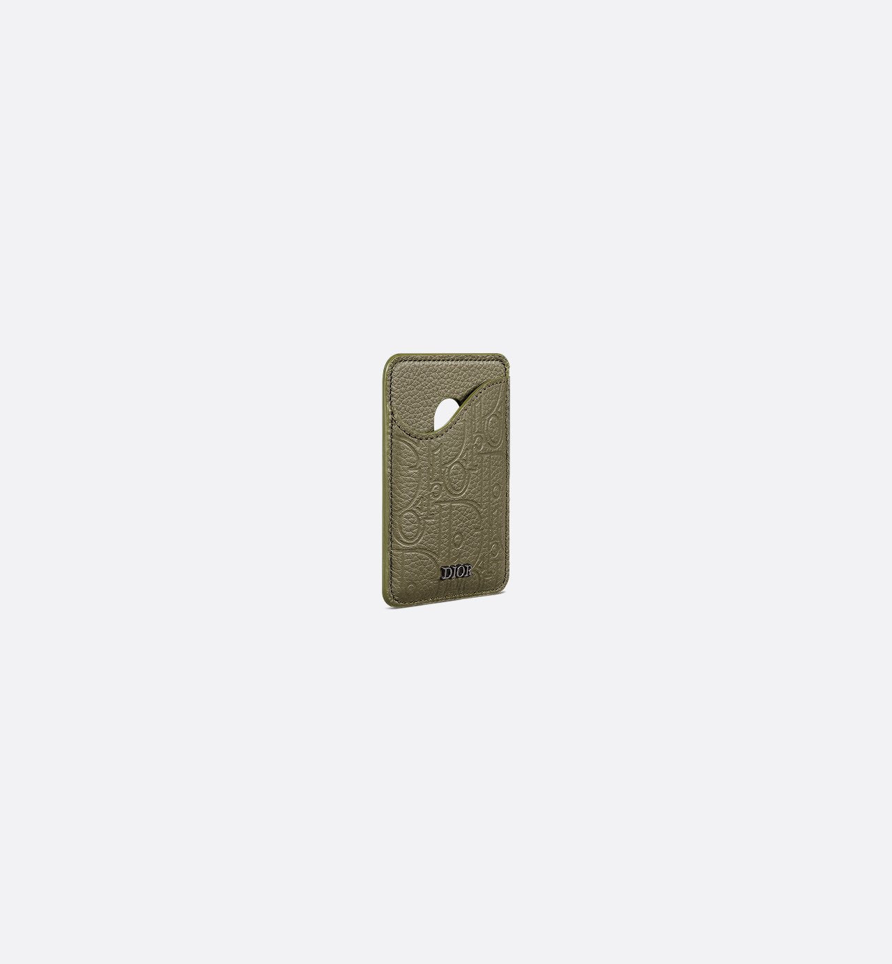 Saddle Magnetic Card Holder Khaki Dior Gravity Leather