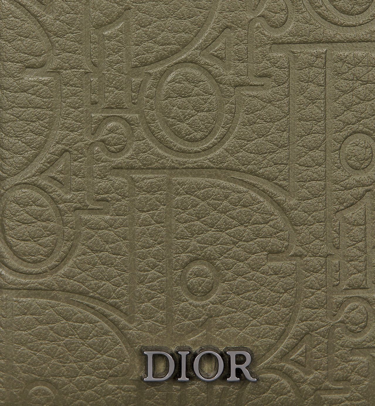 Saddle Magnetic Card Holder Khaki Dior Gravity Leather