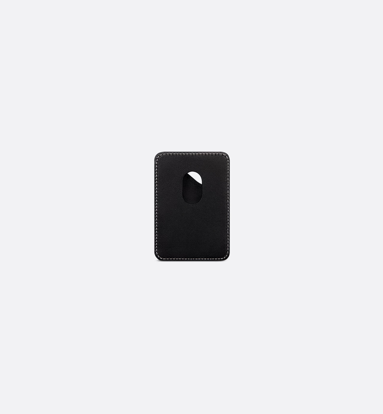 Saddle Magnetic Card Holder Black Grained Calfskin