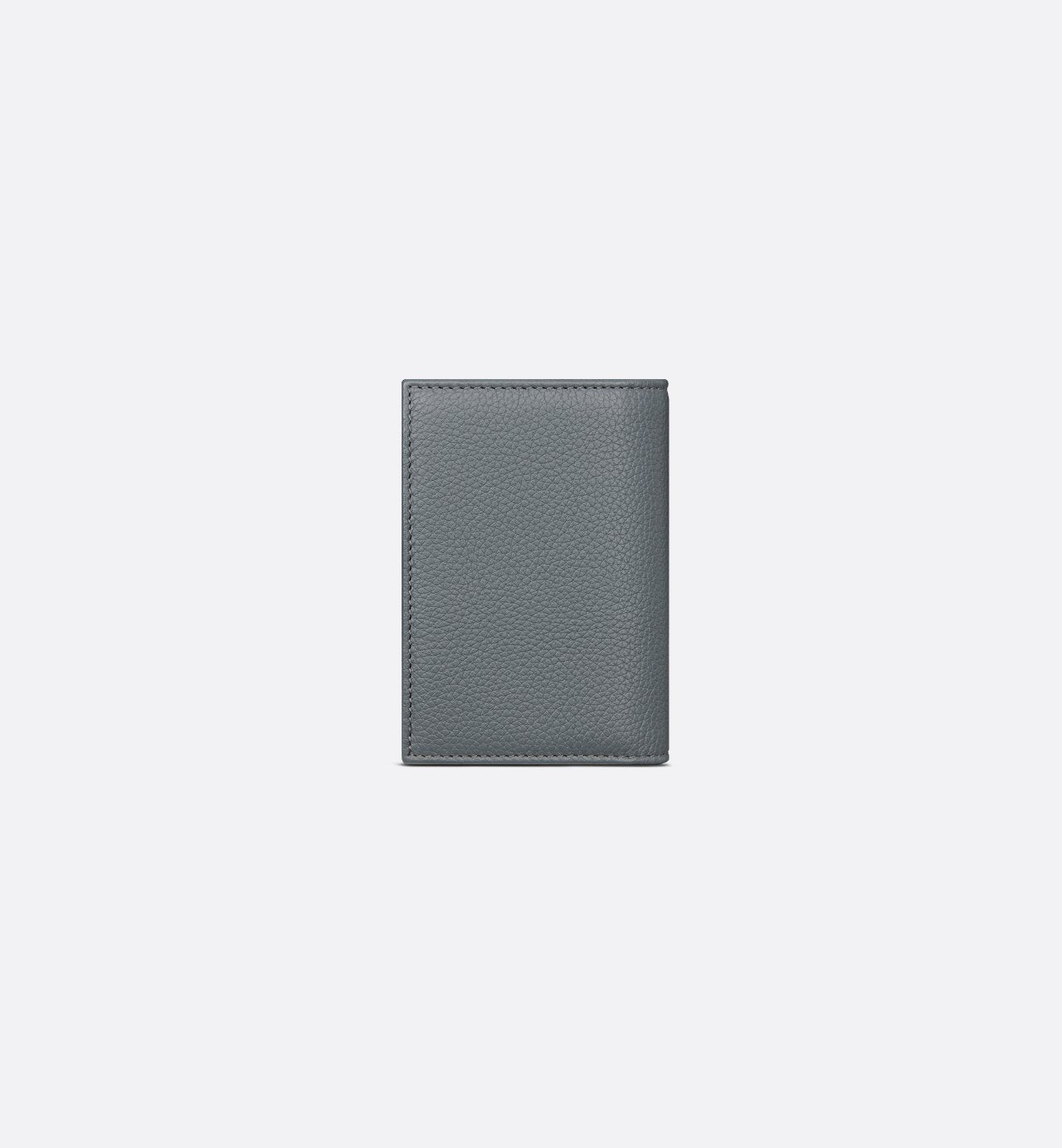 Saddle Vertical Bifold Card Holder Deep Gray Grained Calfskin Marquetry With Deep Gray Dior Oblique Jacquard