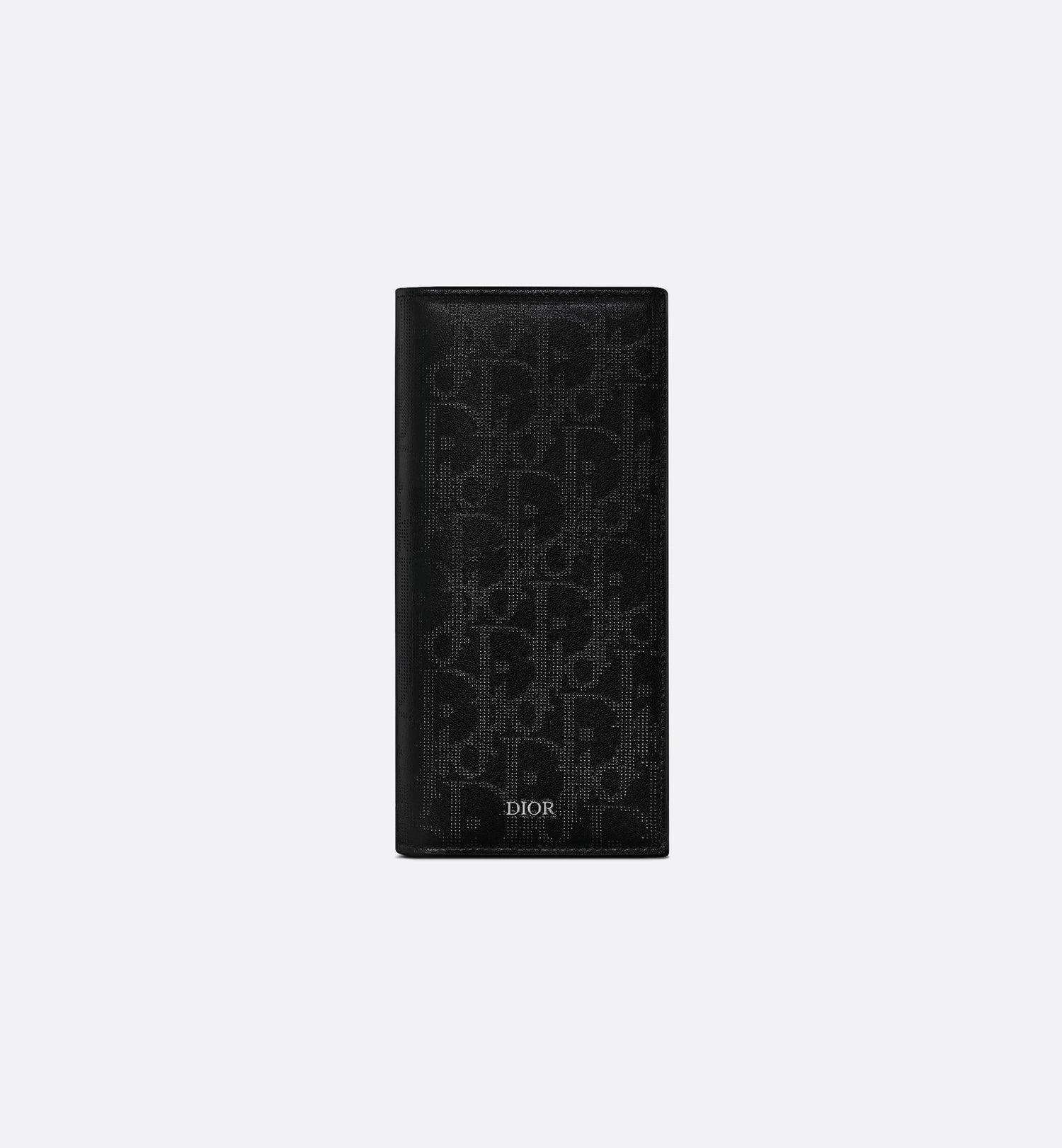 Vertical Long Wallet Black Dior Oblique Jacquard