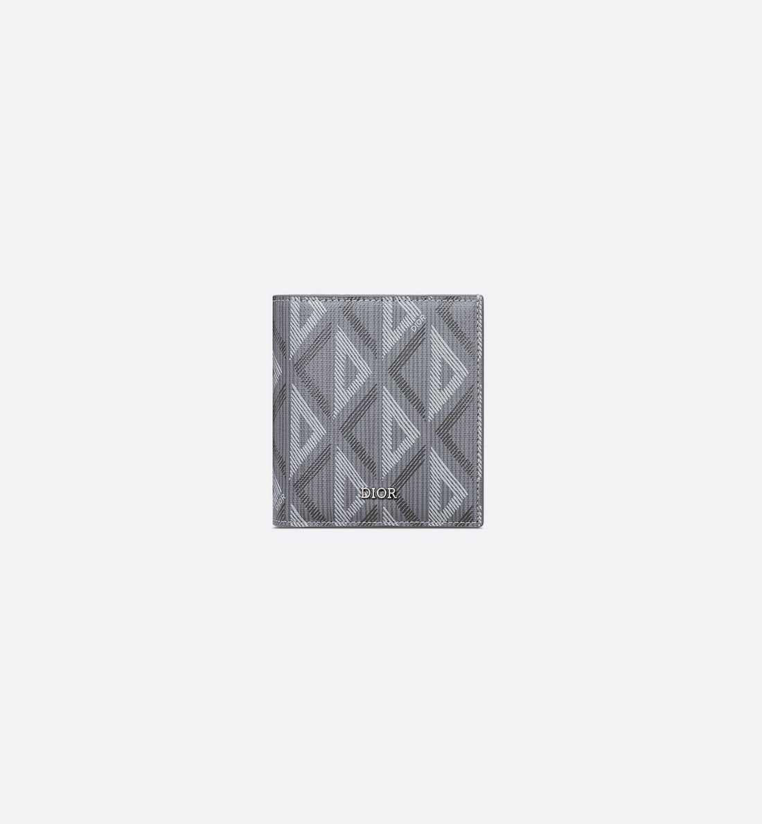 Compact Vertical Wallet Dior Gray Coated Cotton Canvas With Cd Diamond Print