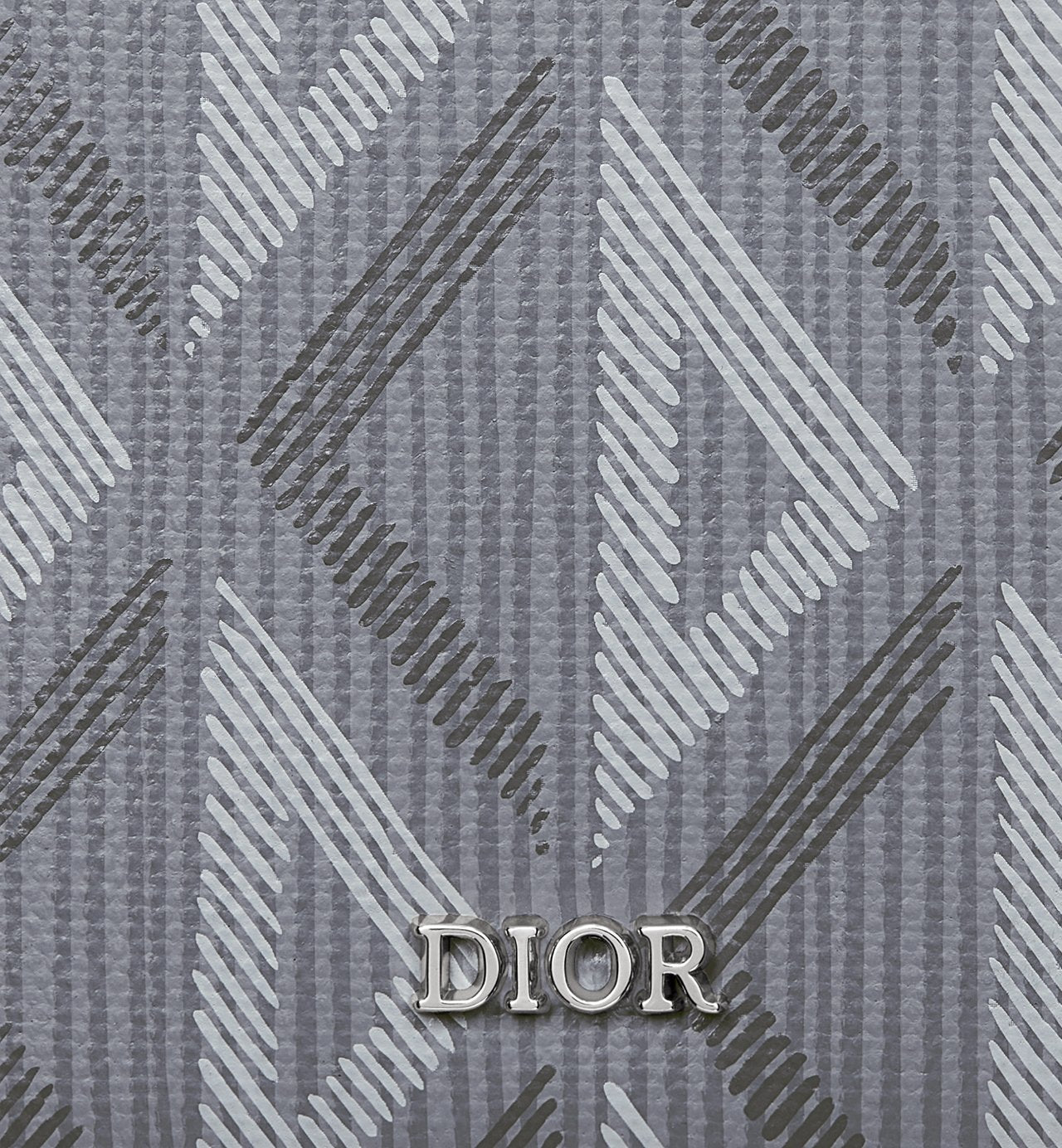 Compact Vertical Wallet Dior Gray Coated Cotton Canvas With Cd Diamond Print