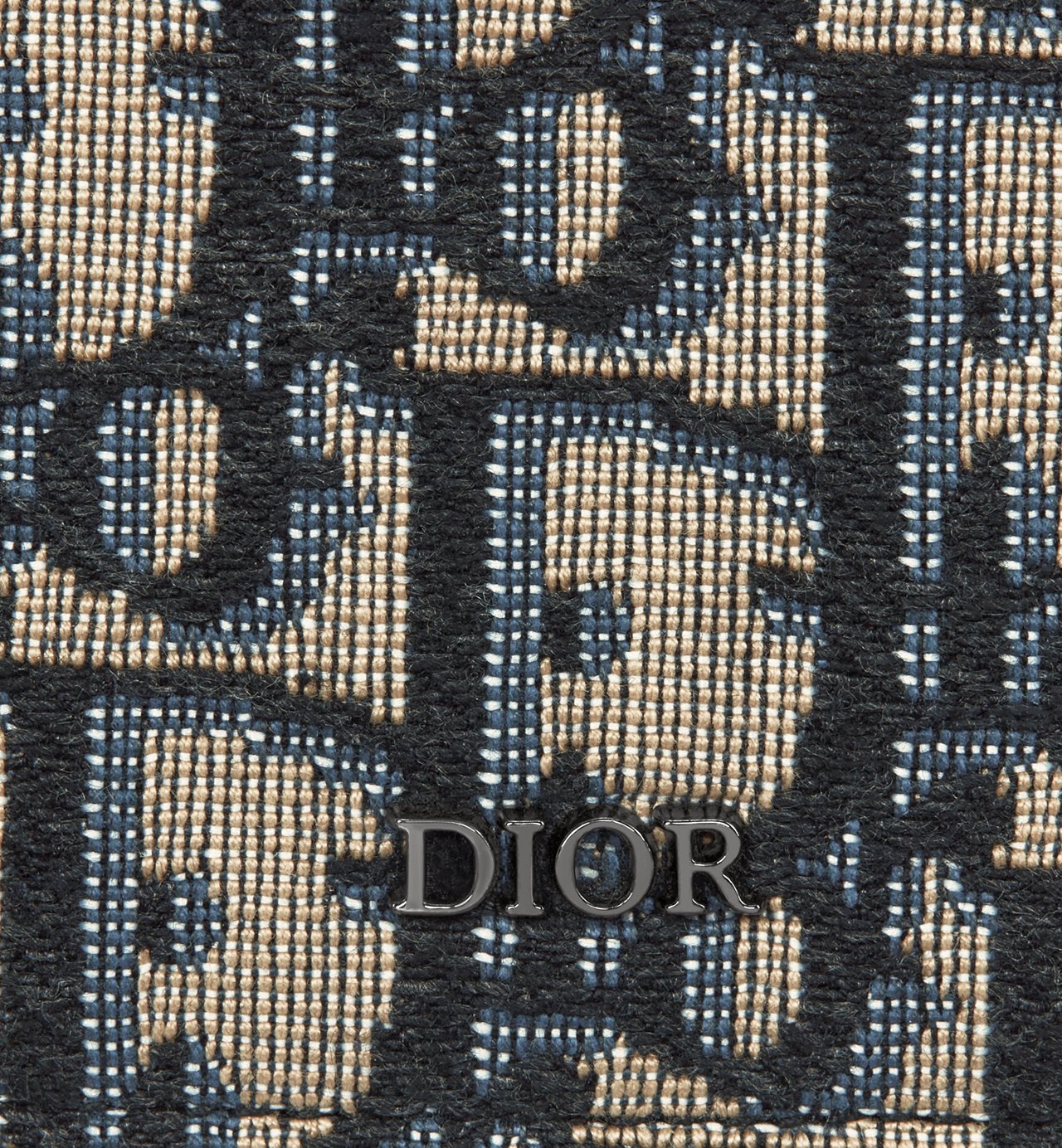 Compact Vertical Wallet Beige And Black Dior Oblique Jacquard