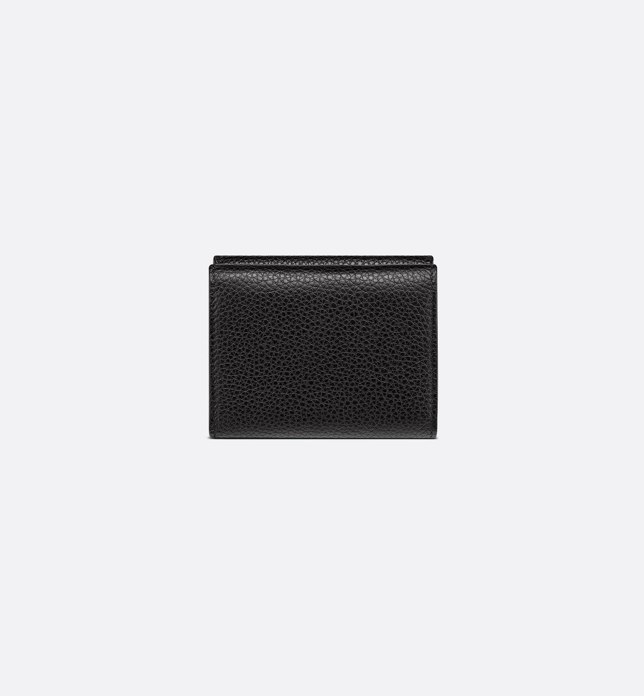 Cd Icon Trifold Wallet Black Grained Calfskin