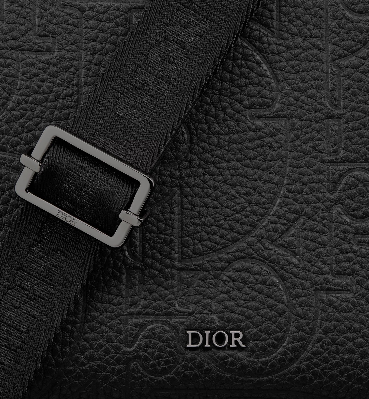 Zipped Pouch With Strap Black Dior Gravity Leather