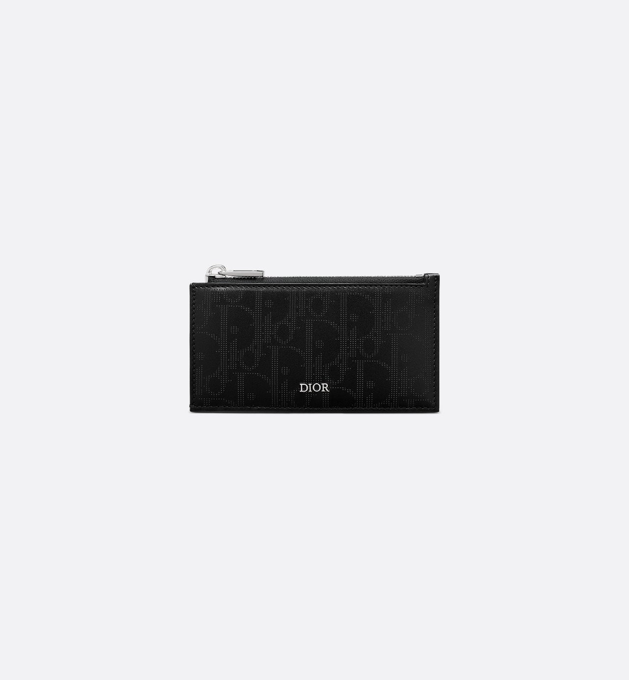 Zipped Card Holder Black Dior Oblique Galaxy Leather