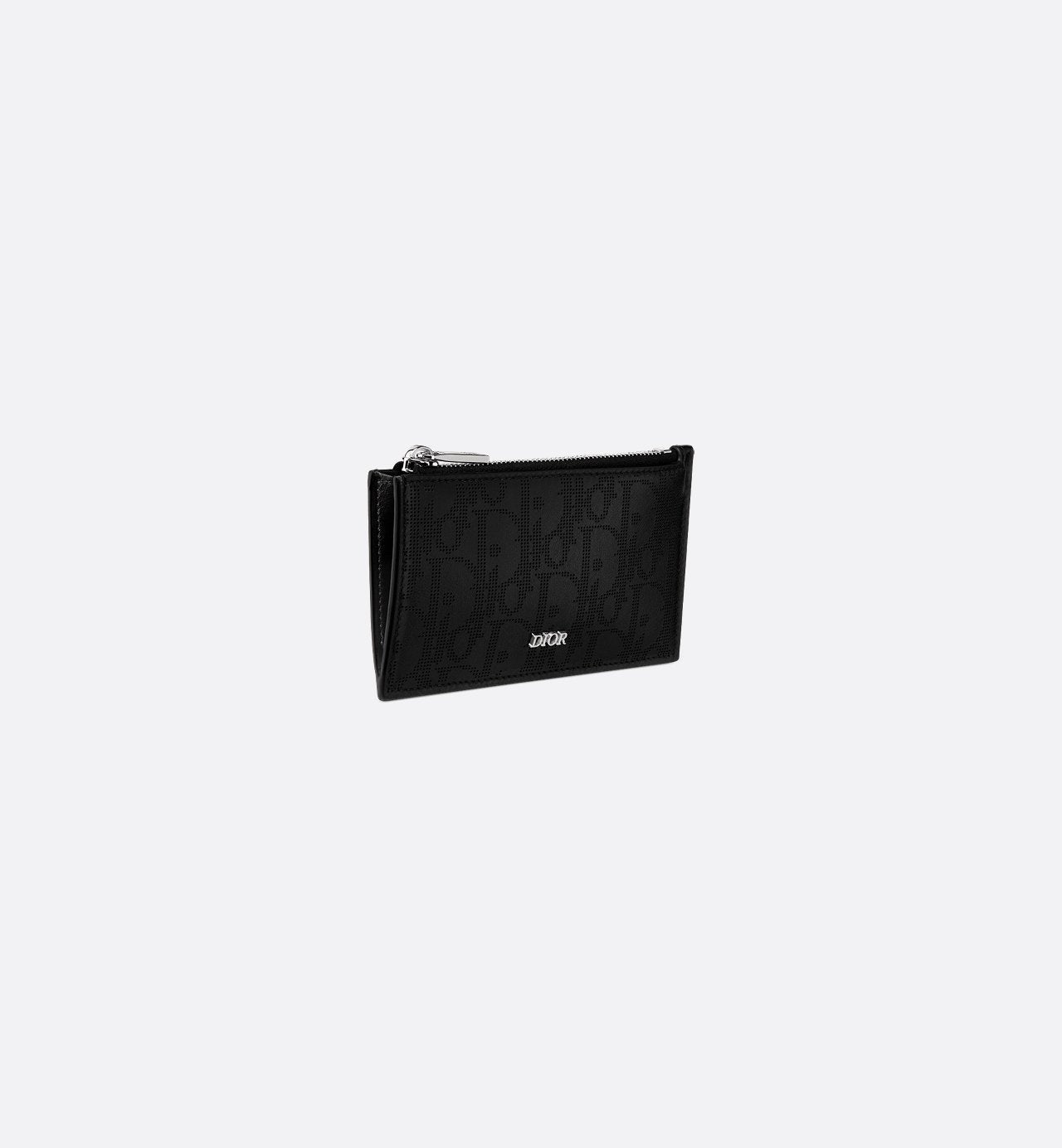 Zipped Card Holder Black Dior Oblique Galaxy Leather