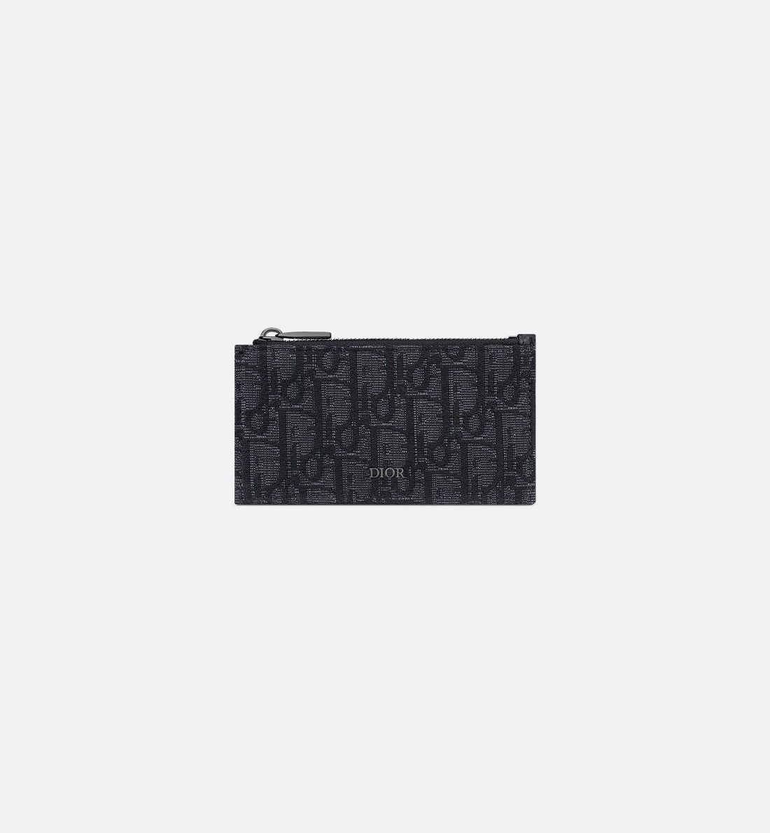 Zipped Card Holder Black Dior Oblique Jacquard And Grained Calfskin