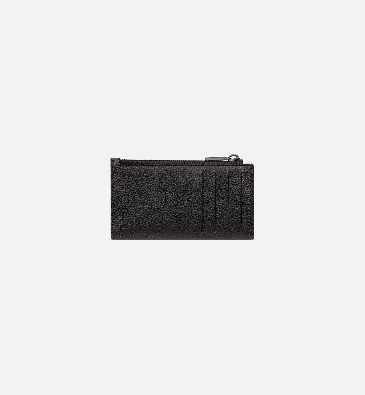 Zipped Card Holder Black Dior Oblique Jacquard And Grained Calfskin