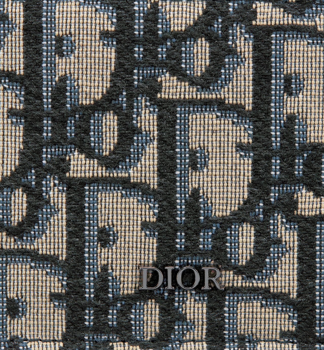 Zipped Card Holder Beige And Black Dior Oblique Jacquard With Black Grained Calfskin