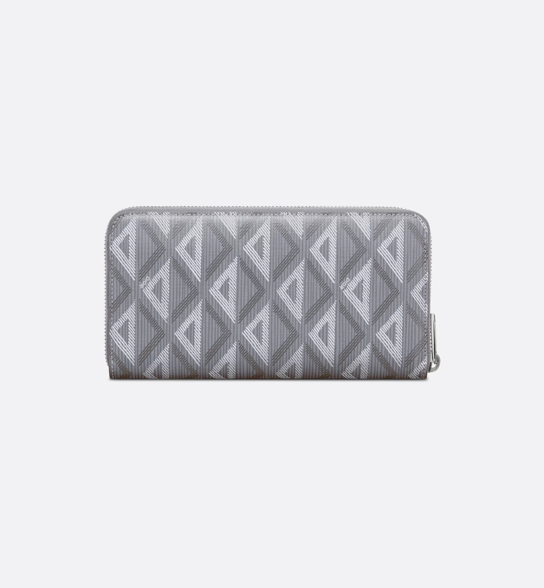 Long Zipped Wallet Dior Gray Coated Cotton Canvas With Cd Diamond Print