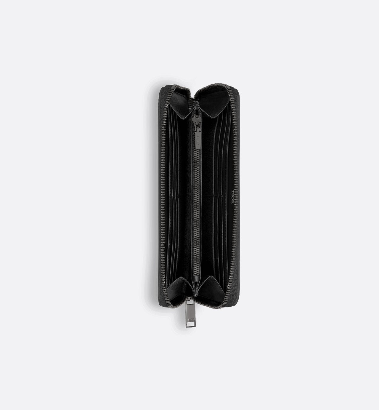 Zipped Long Wallet Black Dior Gravity Leather