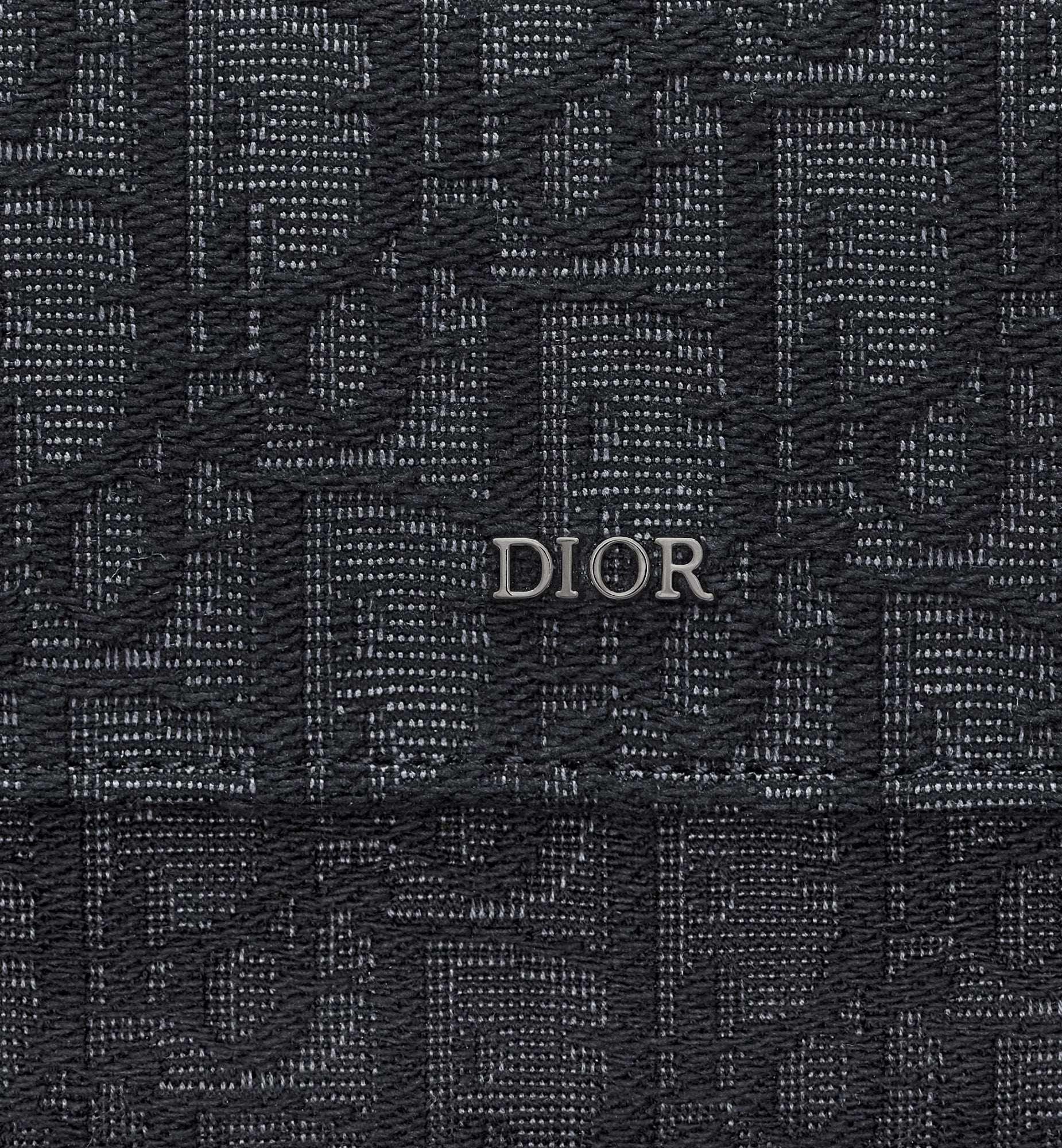 Long Flap Wallet Black Dior Oblique Jacquard