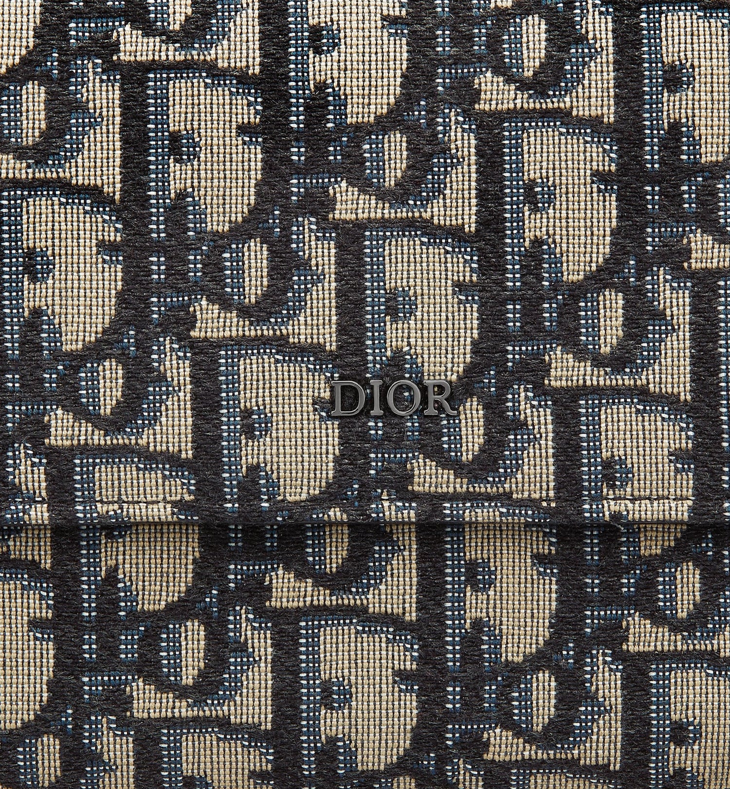 Long Flap Wallet Beige And Black Dior Oblique Jacquard