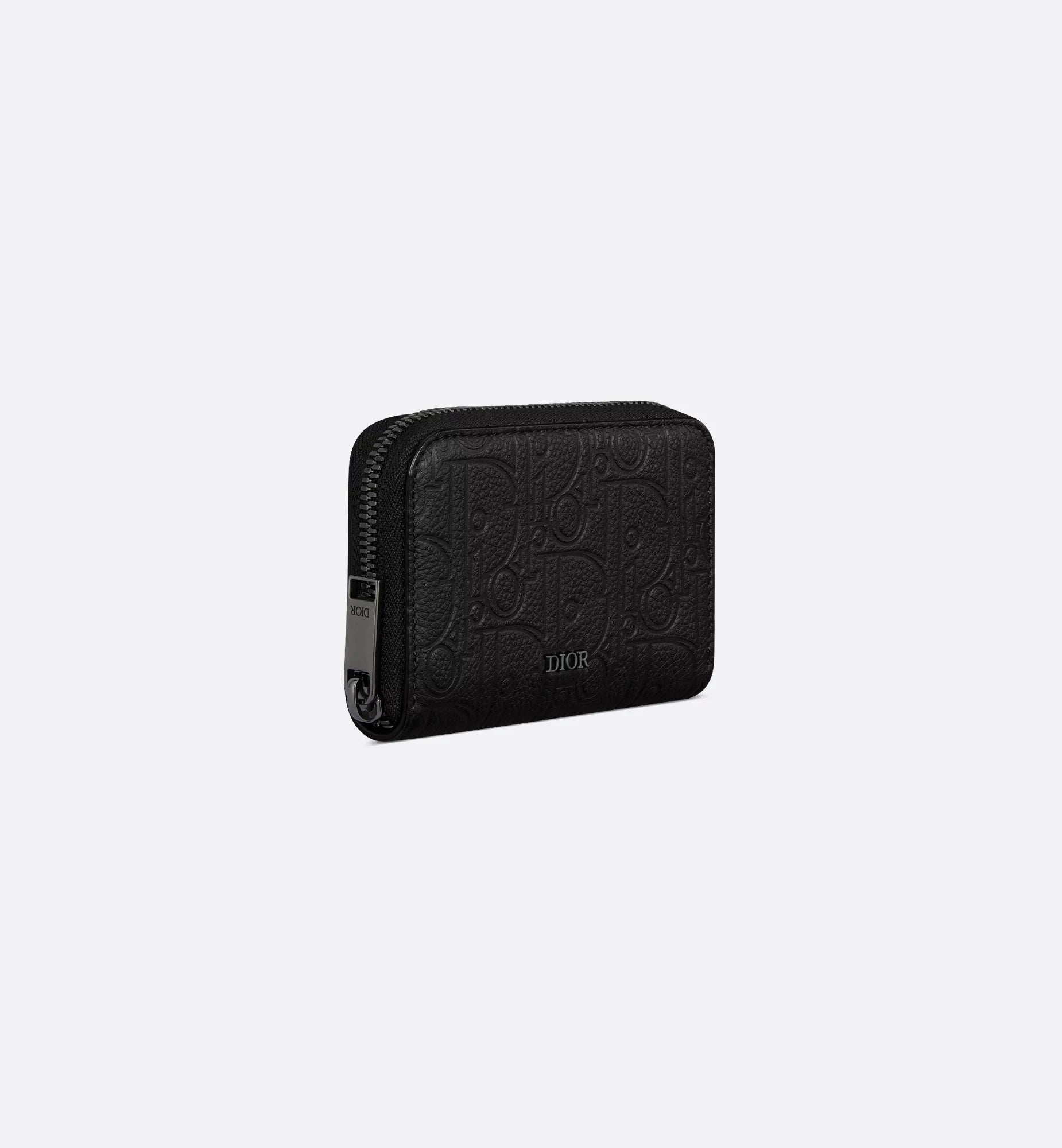 Zipped Coin Purse Black Dior Gravity Leather