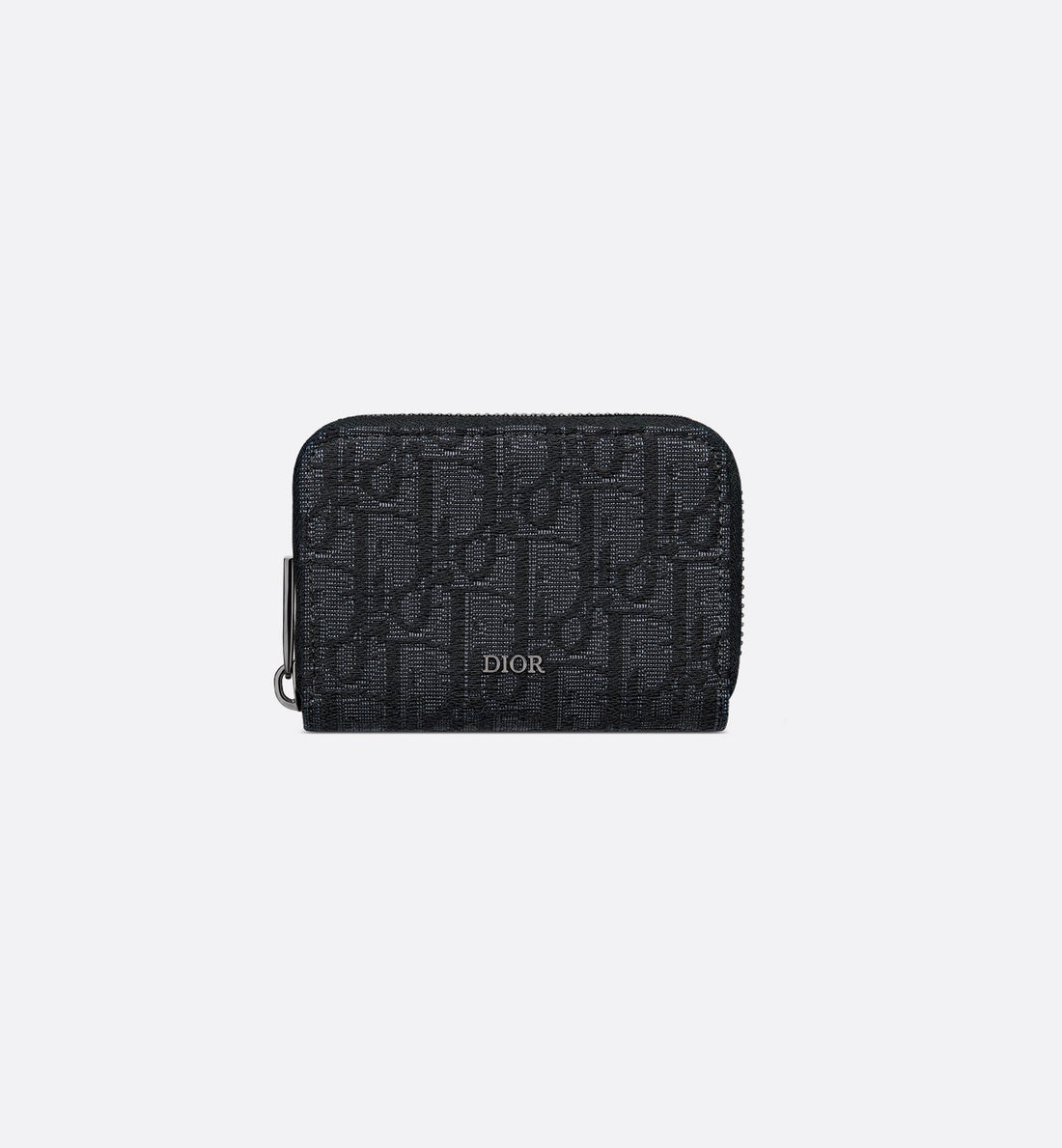 Zipped Coin Purse Black Dior Oblique Jacquard