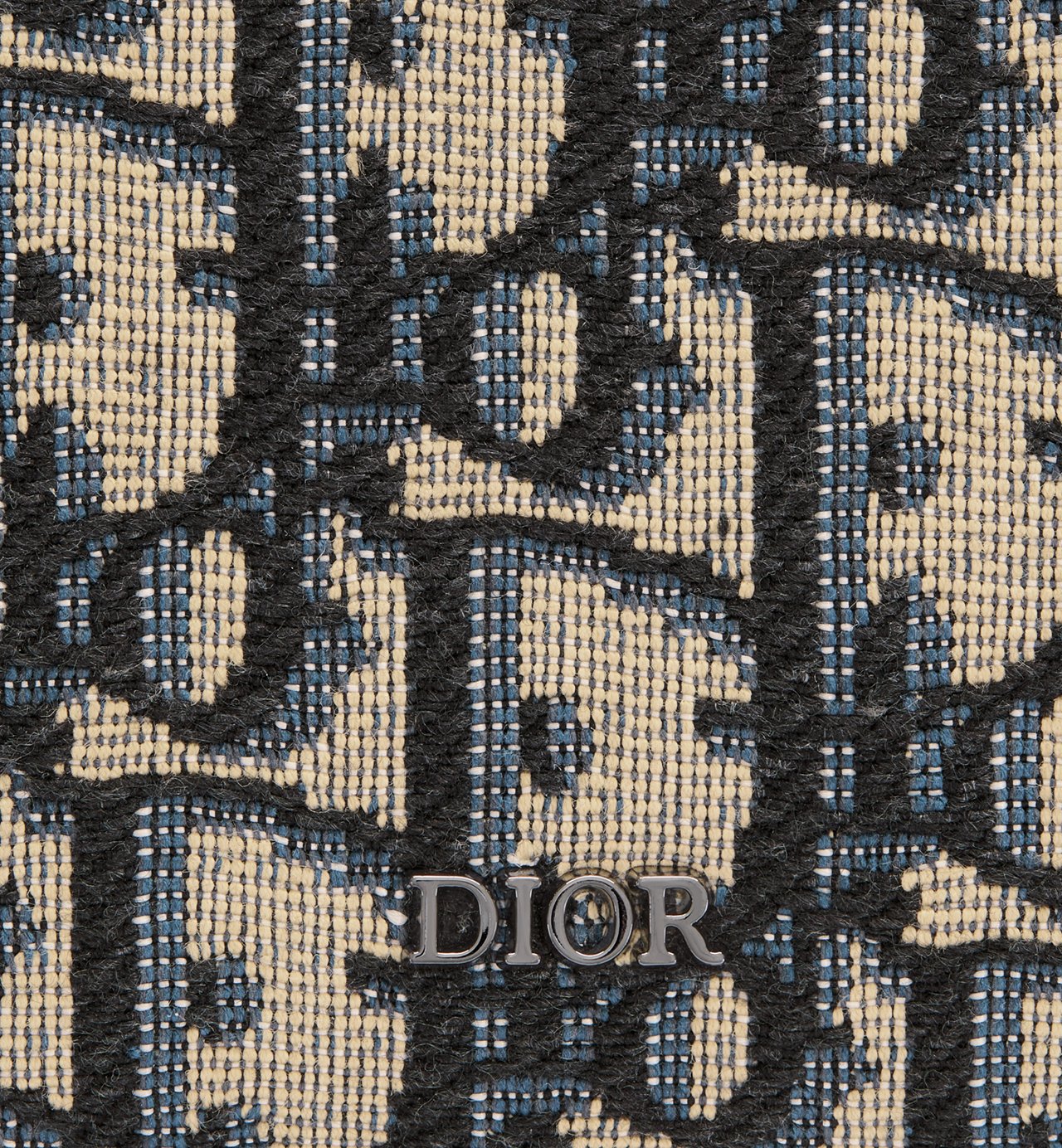 Zipped Coin Purse Beige And Black Dior Oblique Jacquard