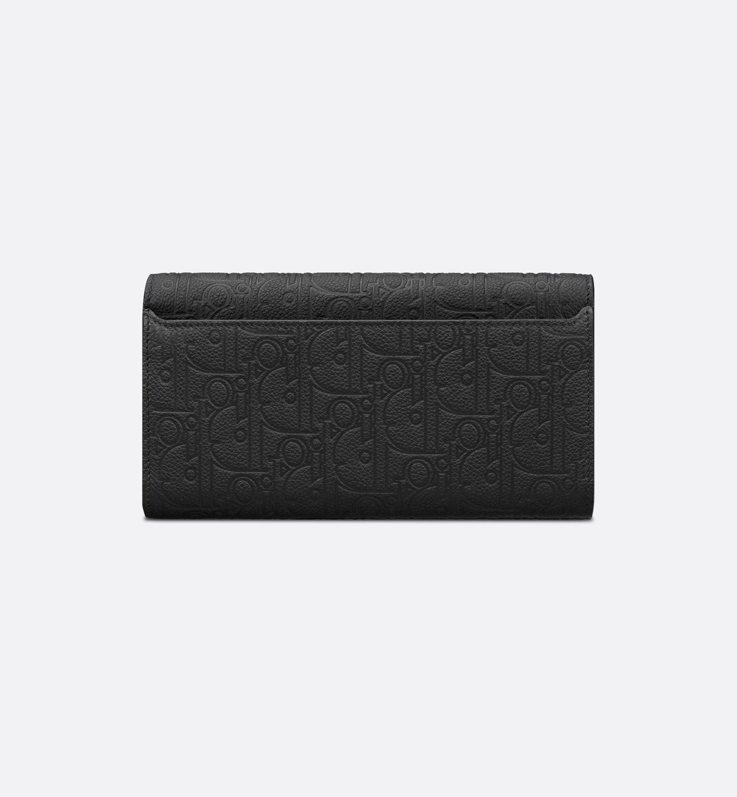 Long Flap Wallet Black Dior Gravity Leather