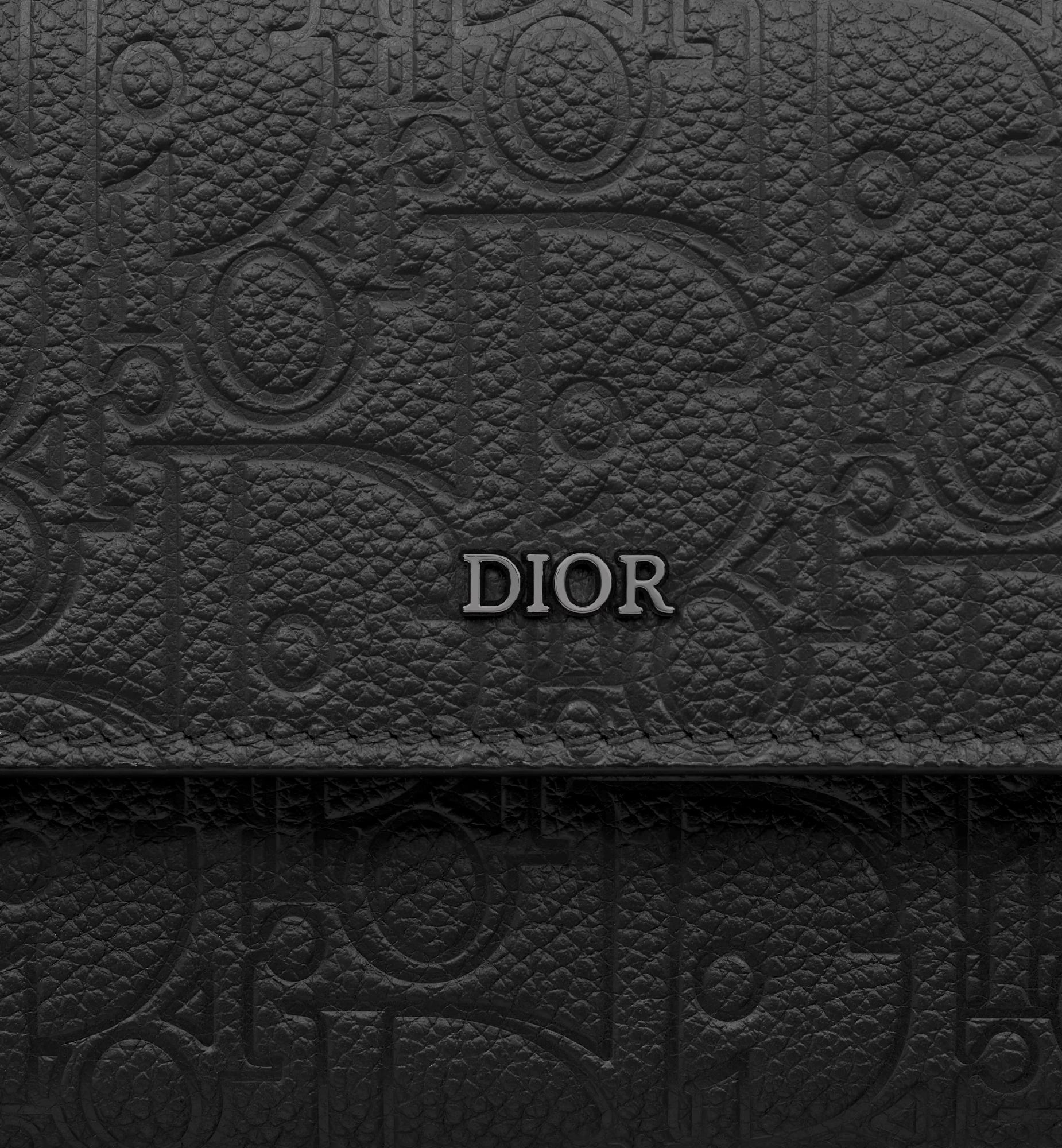 Long Flap Wallet Black Dior Gravity Leather