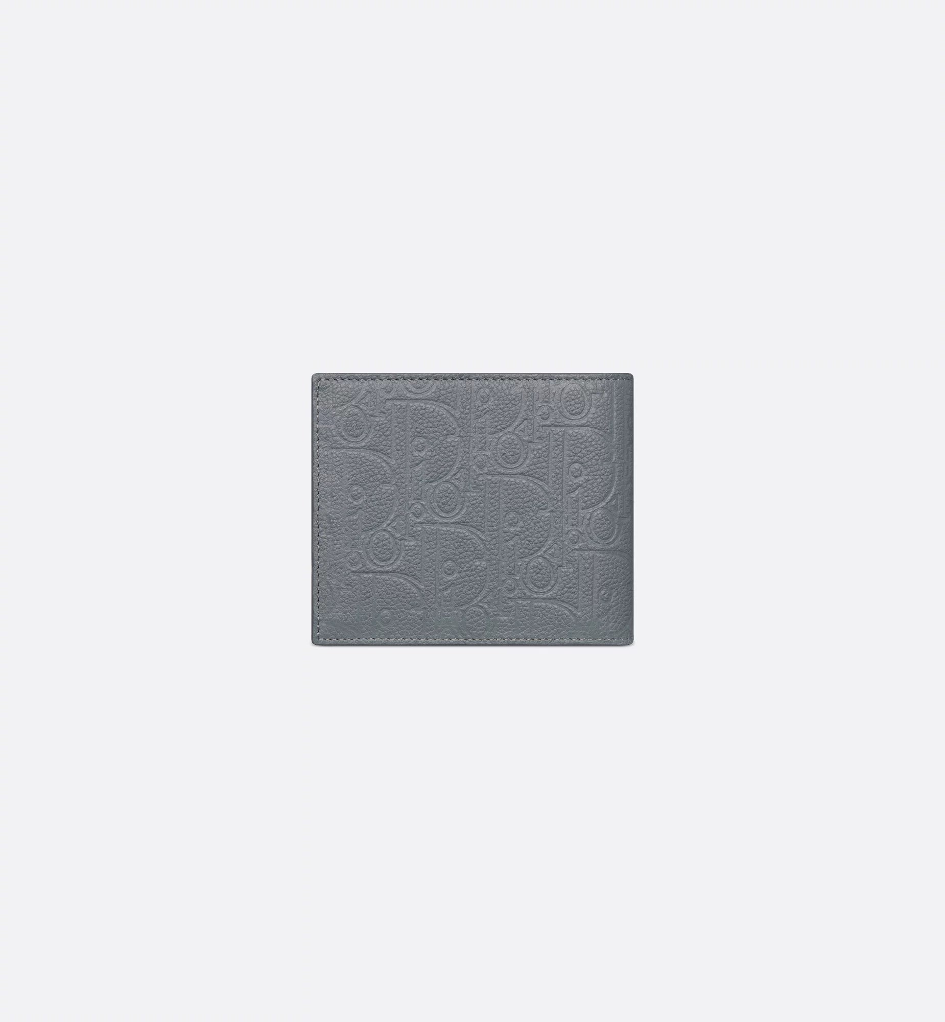 Bifold Wallet Deep Gray Dior Gravity Leather