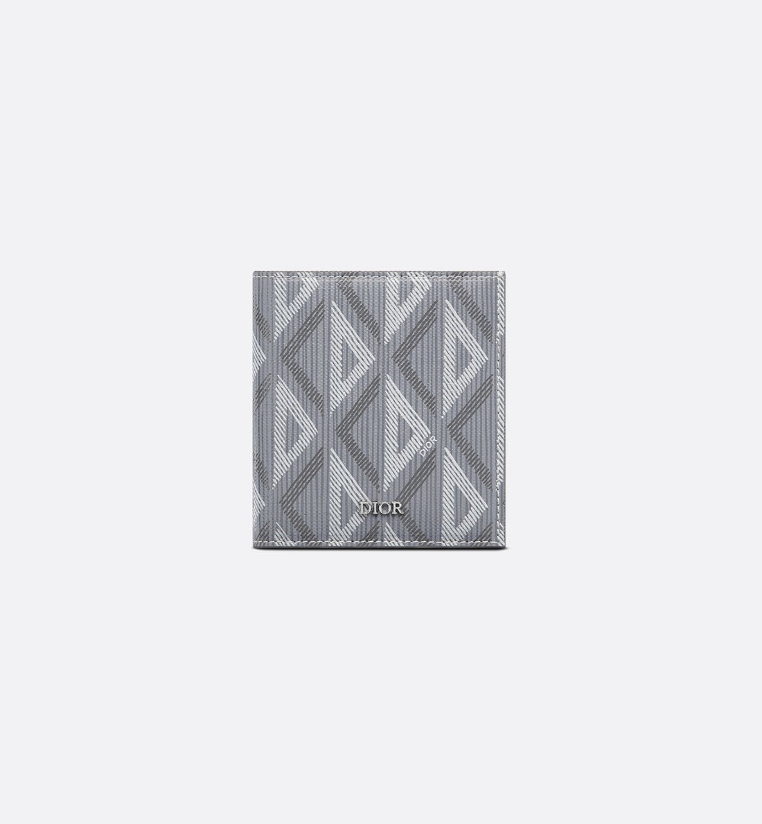 Vertical Bifold Wallet Dior Gray Coated Cotton Canvas With Cd Diamond Print