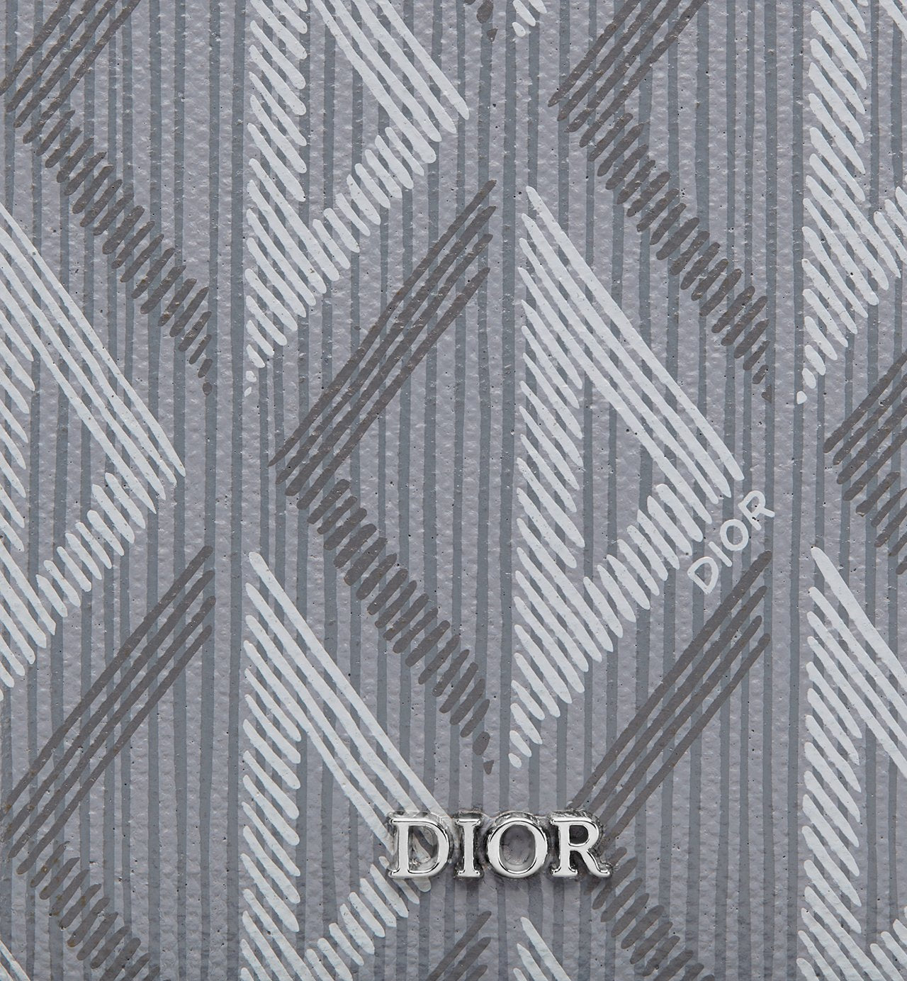 Vertical Bifold Wallet Dior Gray Coated Cotton Canvas With Cd Diamond Print