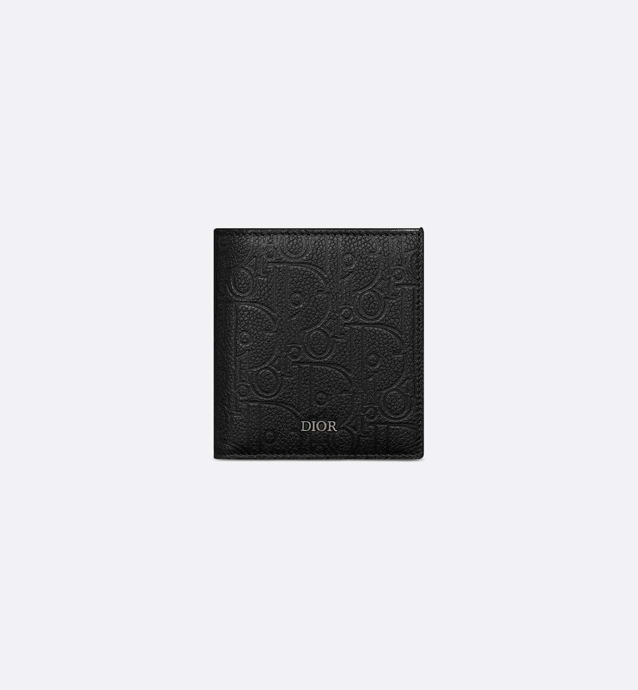 Vertical Bifold Wallet Black Dior Gravity Leather And Black Smooth Calfskin