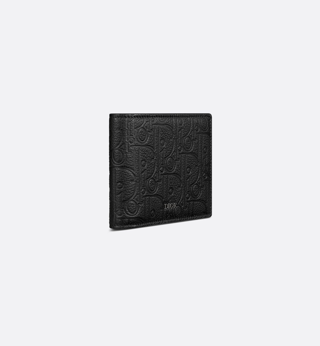 Vertical Bifold Wallet Black Dior Gravity Leather And Black Smooth Calfskin